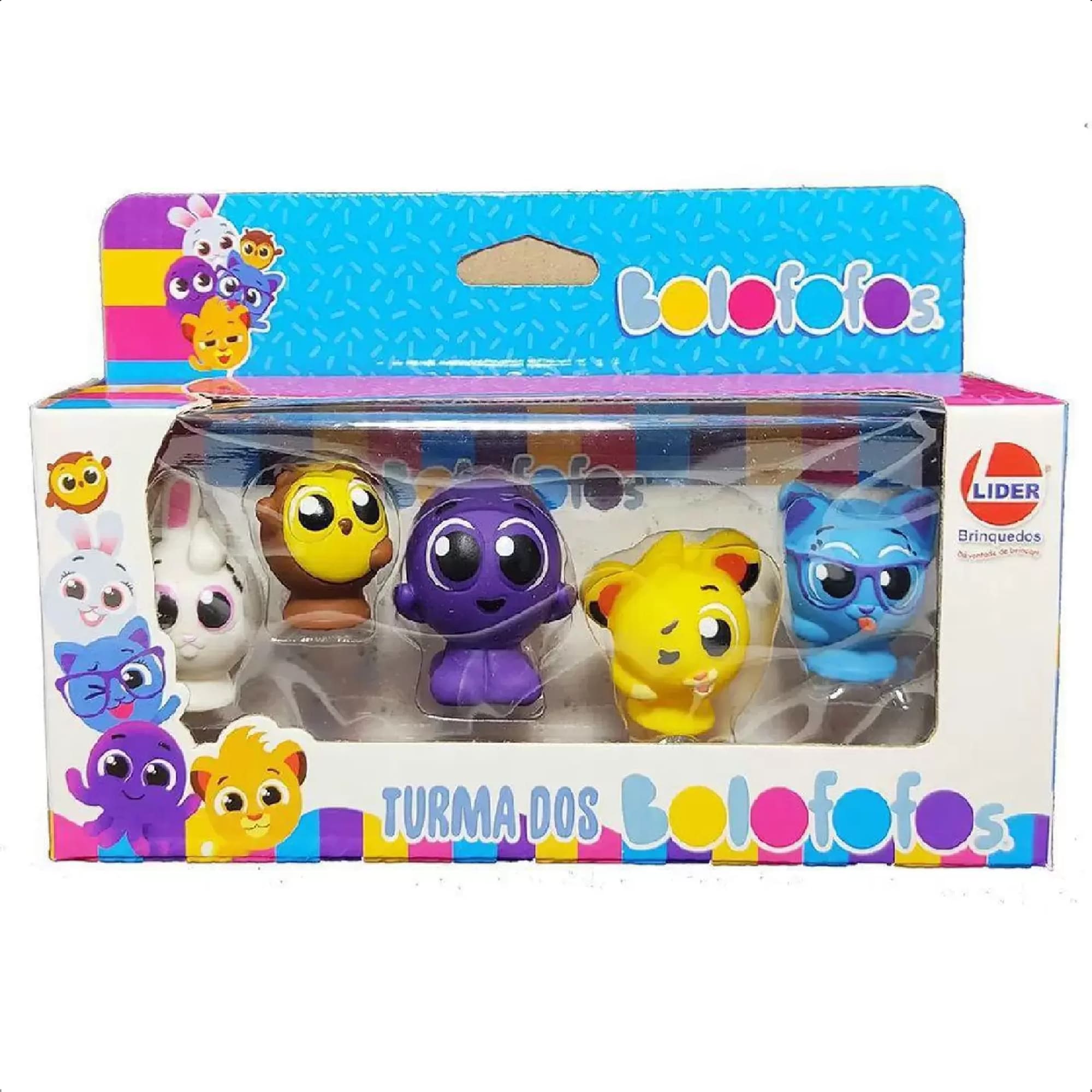 Brinquedo Dedoches Bolofofos Criatividade Vinil 5 Peças Coloridas Divertido +3 anos Lider - 3011