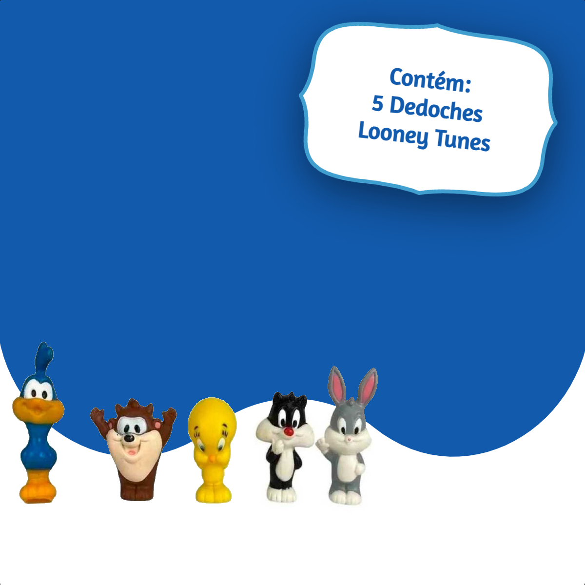 Dedoches Looney Tunes Lider Brinquedos Vinil Atóxico +3 anos 7cm - 3053