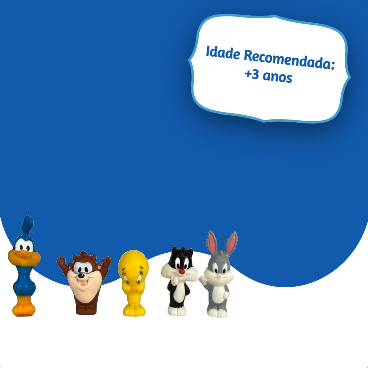 Dedoches Looney Tunes Lider Brinquedos Vinil Atóxico +3 anos 7cm - 3053