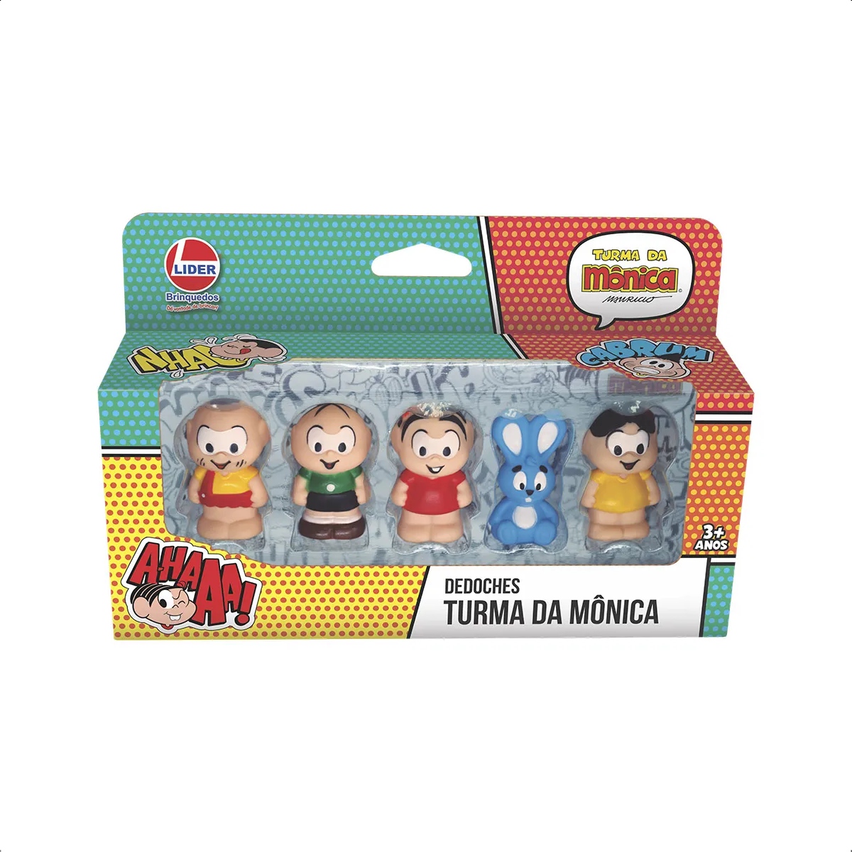 Brinquedo Dedoches Turma da Mônica Lider Brinquedos +12 meses Vinil Atóxico Faz de Conta - 3009
