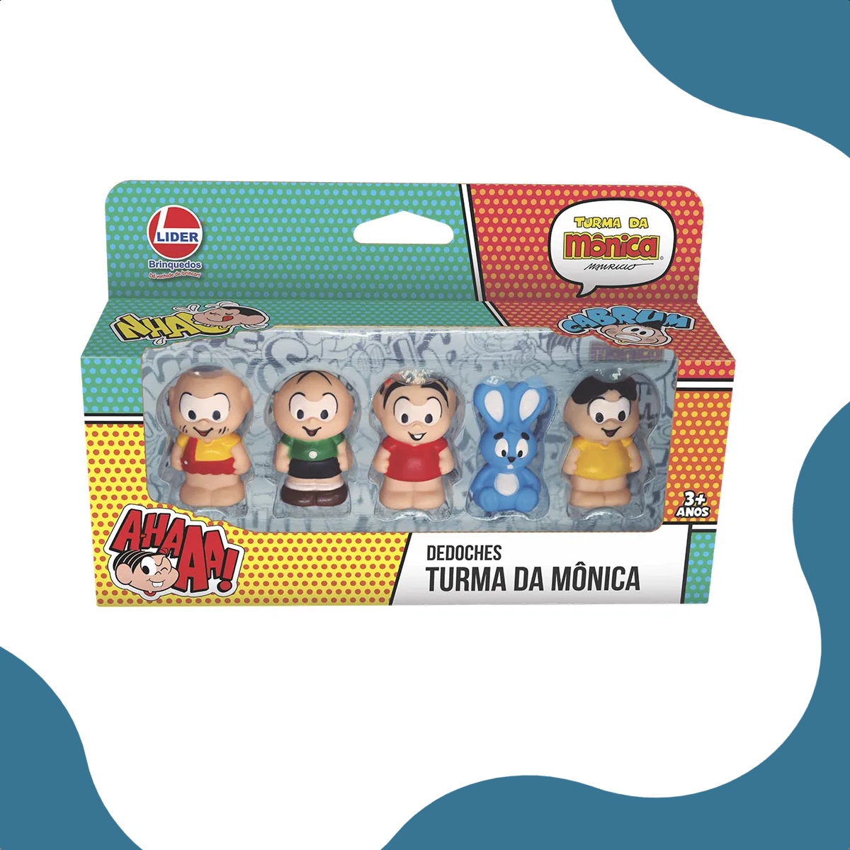 Brinquedo Dedoches Turma da Mônica Lider Brinquedos +12 meses Vinil Atóxico Faz de Conta - 3009