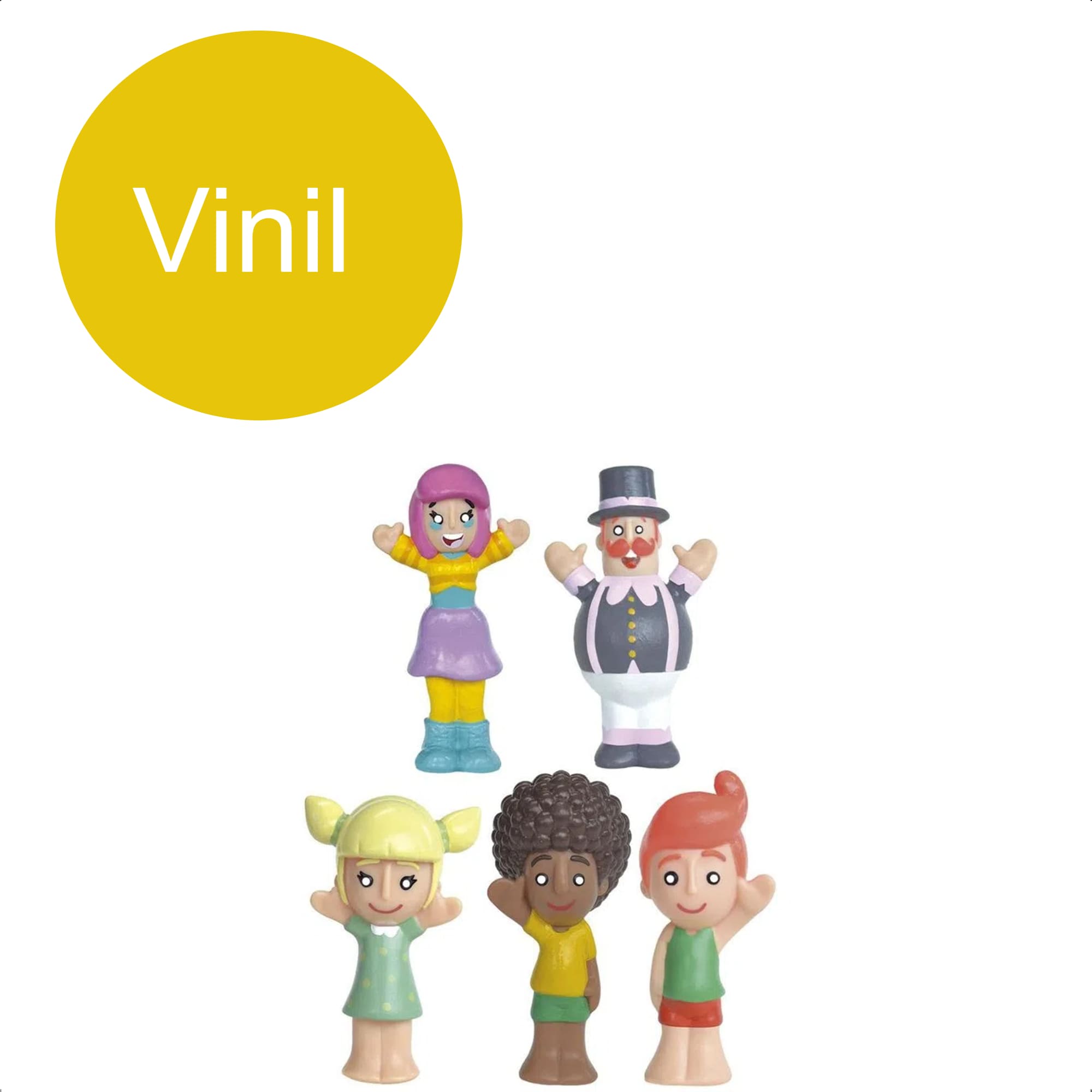 Brinquedo 5 Dedoches Turma Do Mundo Bita Vinil Atóxico +3 Anos Líder - 3010