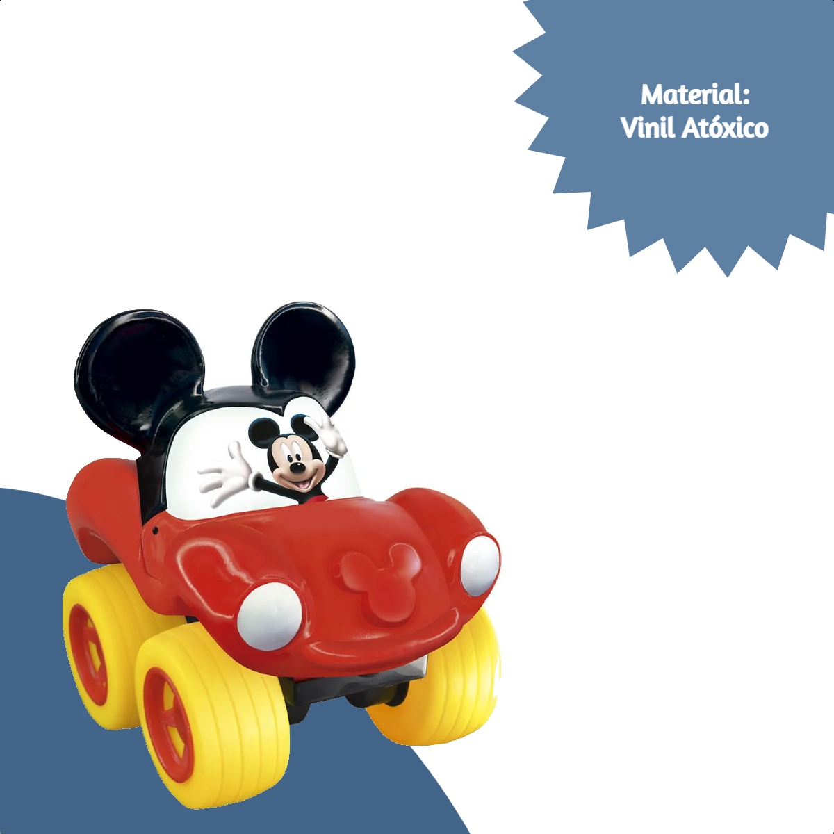 Fofomóvel Mickey Lider Brinquedos Vermelho +4 meses Vinil Macio Rodas Livres Atóxico - 2832