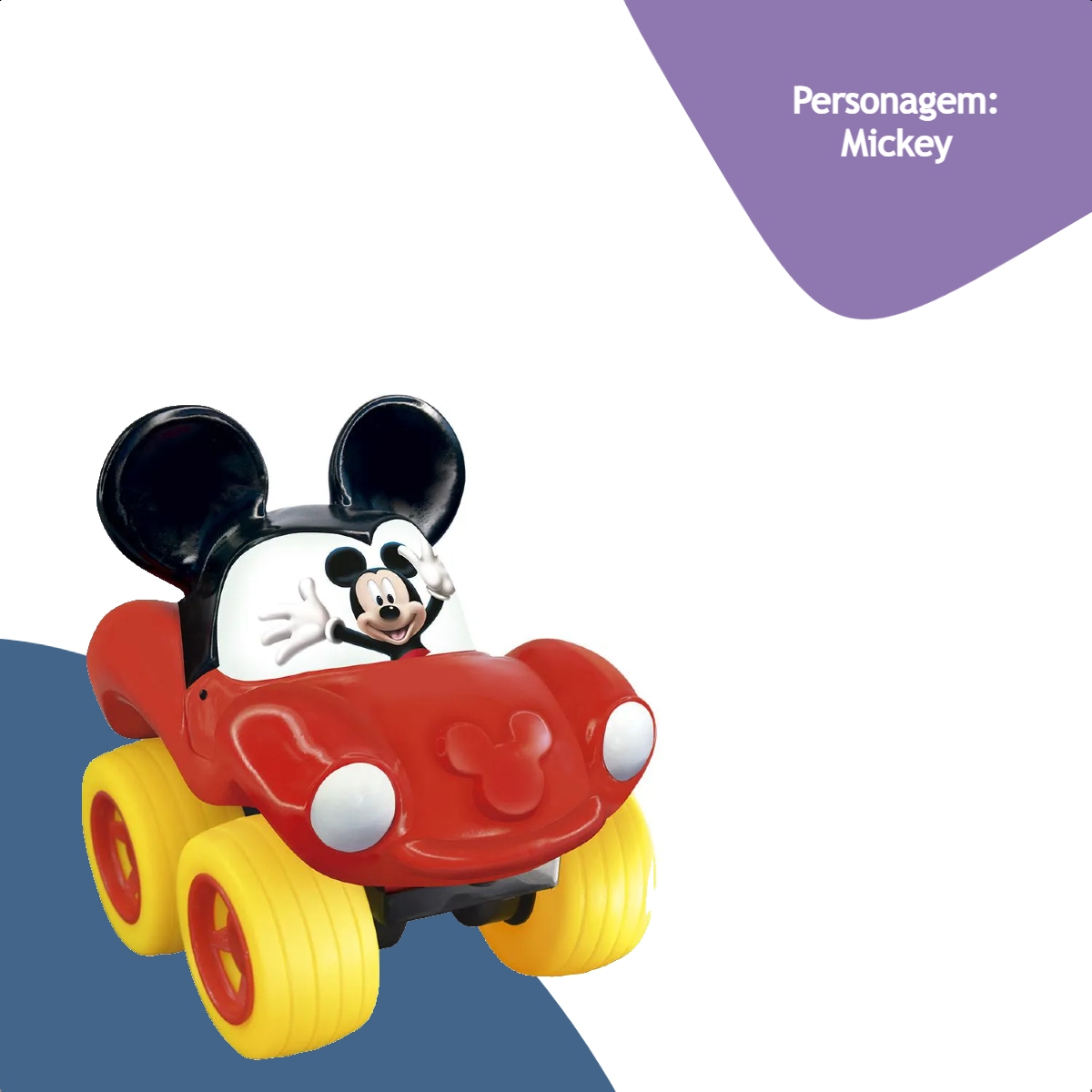 Fofomóvel Mickey Lider Brinquedos Vermelho +4 meses Vinil Macio Rodas Livres Atóxico - 2832