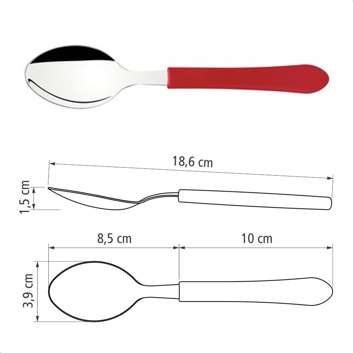 Faqueiro Leme 25 Peças Lâminas Aço Inox Cabos Polipropileno Vermelho Gaveteiro Tramontina 23198722