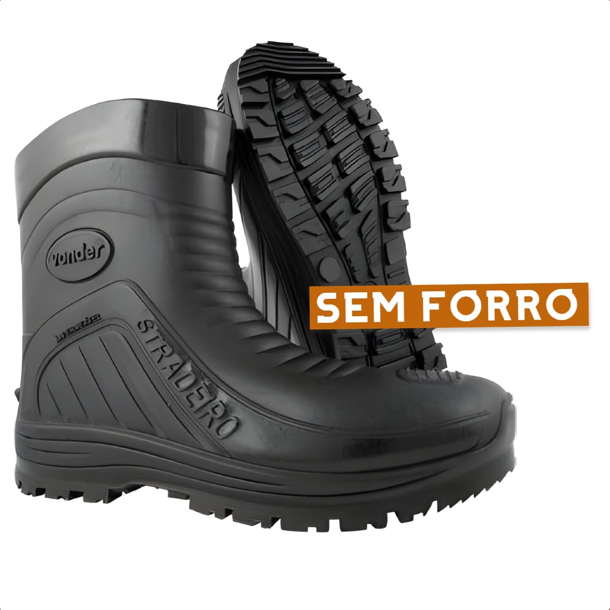 Bota de PVC Galocha Numeração 38 Cano Médio Sem Forro Resistente Stradeiro  Vonder - 7007200038