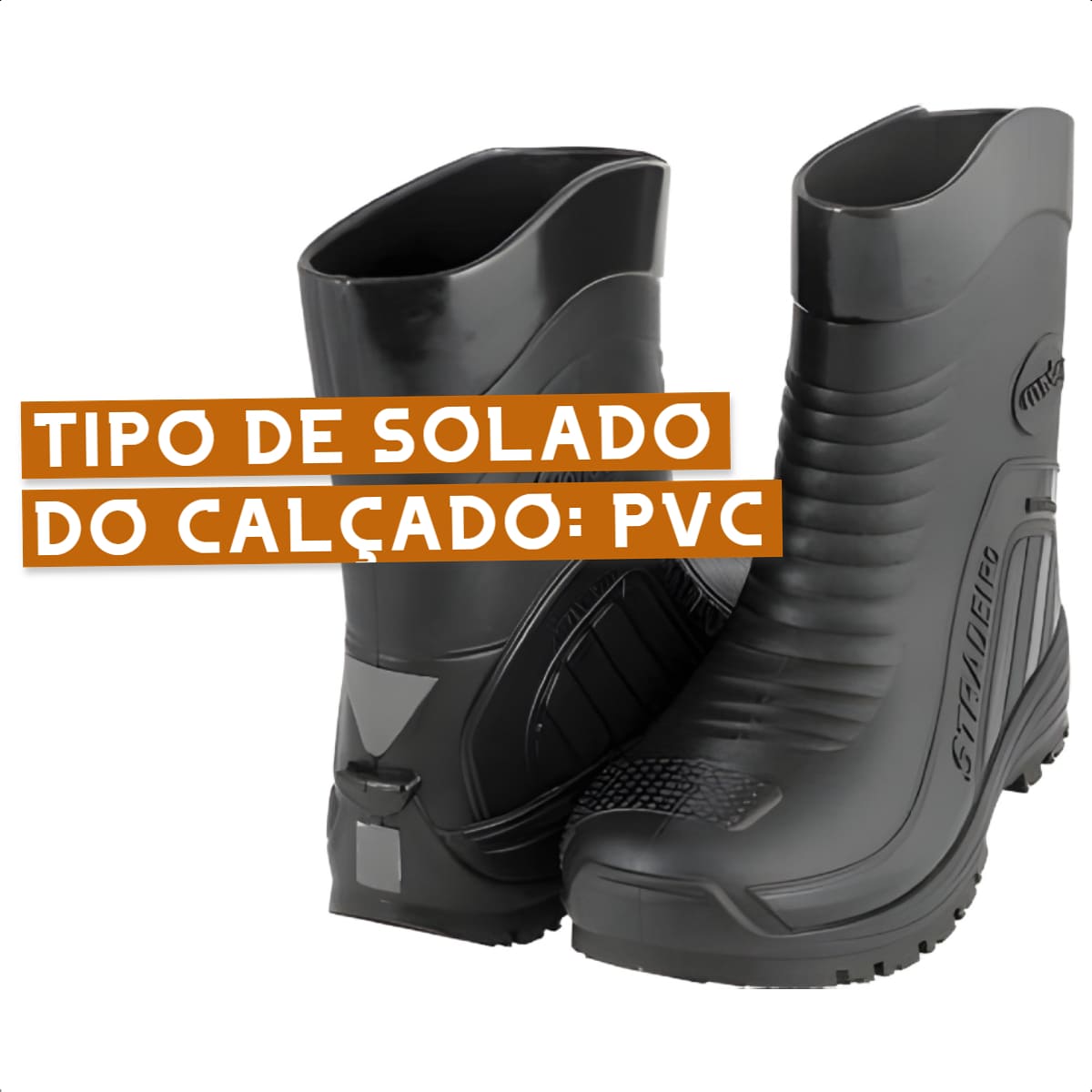 Bota de PVC Galocha Numeração 44 Cano Médio Sem Forro Resistente Stradeiro Vonder - 7007200044