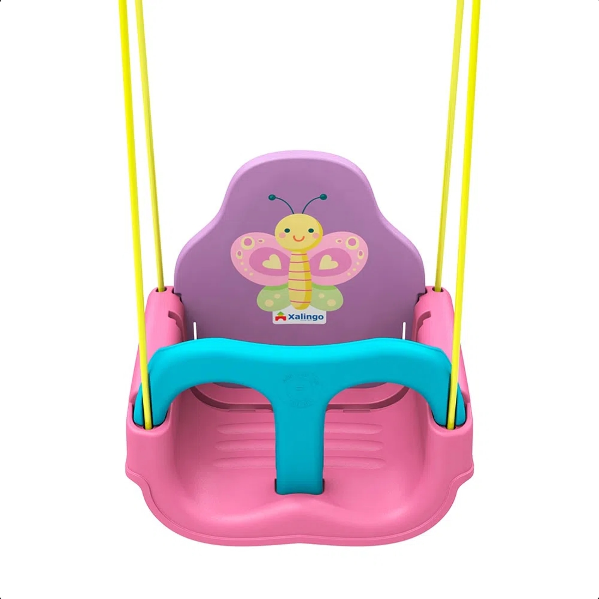 Balanço Infantil Borboletinha Rosa e Azul com Encosto Regulável até 23kg Xalingo - 09356