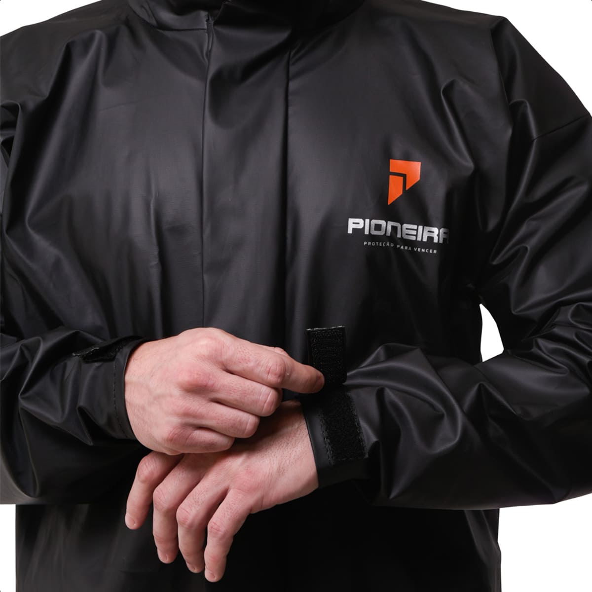 Conjunto Capa de chuva Motoqueiro Tamanho M PVC 0,28mm Combate Gola Masculino Pioneira-2900-M-PRE-M