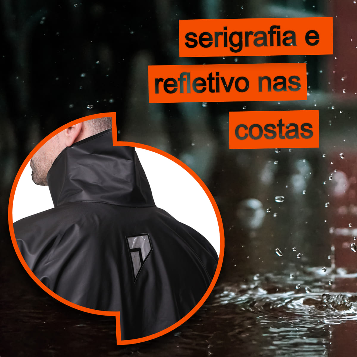 Conjunto Capa de chuva Motoqueiro Tamanho G PVC 0,28mm Combate Gola Pioneira - 2900-M-PRE-G