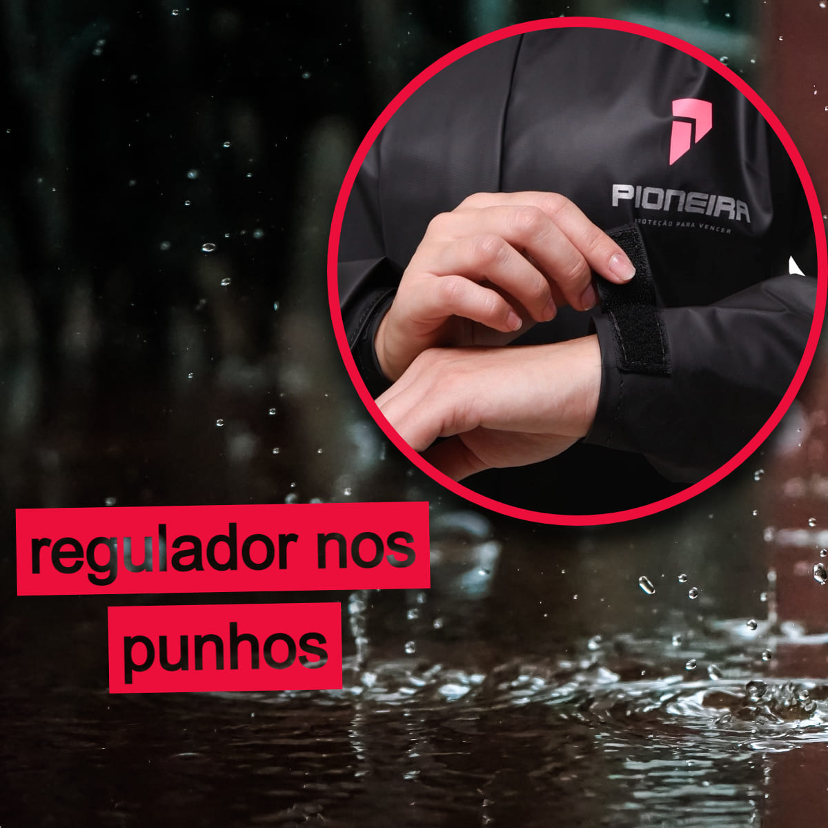 Conjunto Capa de chuva Feminina Motoqueiro Tamanho M PVC 0,28mm Combate Pioneira - 2900-F-PRE-M