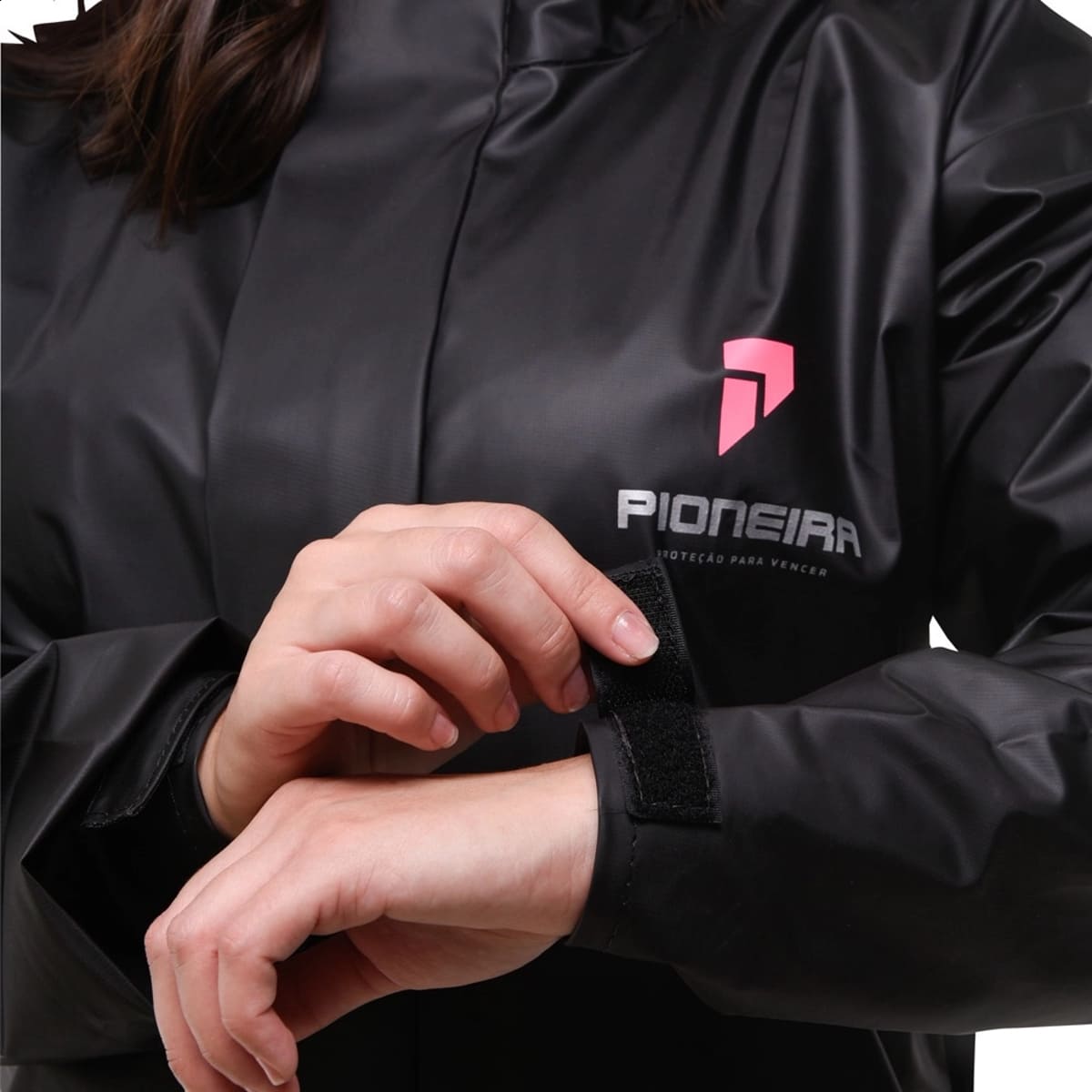 Conjunto Capa de chuva Feminina Motoqueiro Tamanho M PVC 0,28mm Combate Pioneira - 2900-F-PRE-M