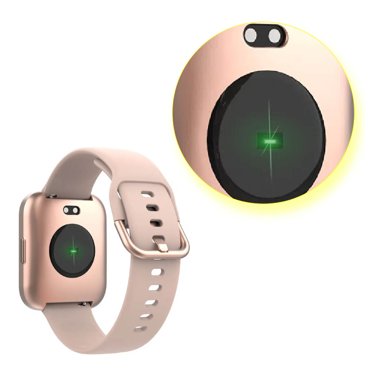 Smartwatch M1 Rose BLE 5.0HR Leitura De Mensagem Controle Música Á Prova D Água IP68-AtrioES435