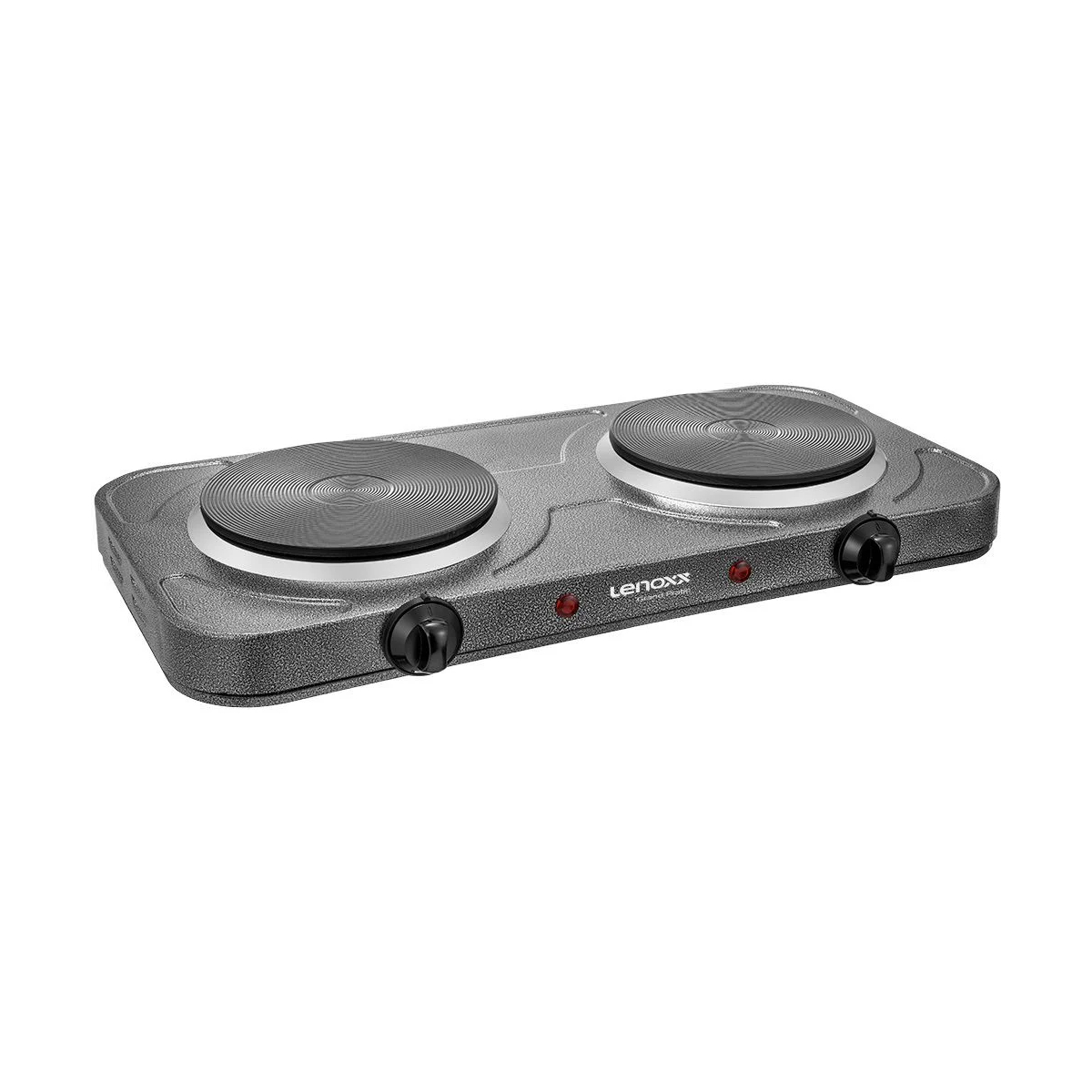 Fogão Elétrico 2 Bocas 220V Lenoxx Com Jogo de Panelas Tramontina Caribe com Revestimento Interno em Antiaderente