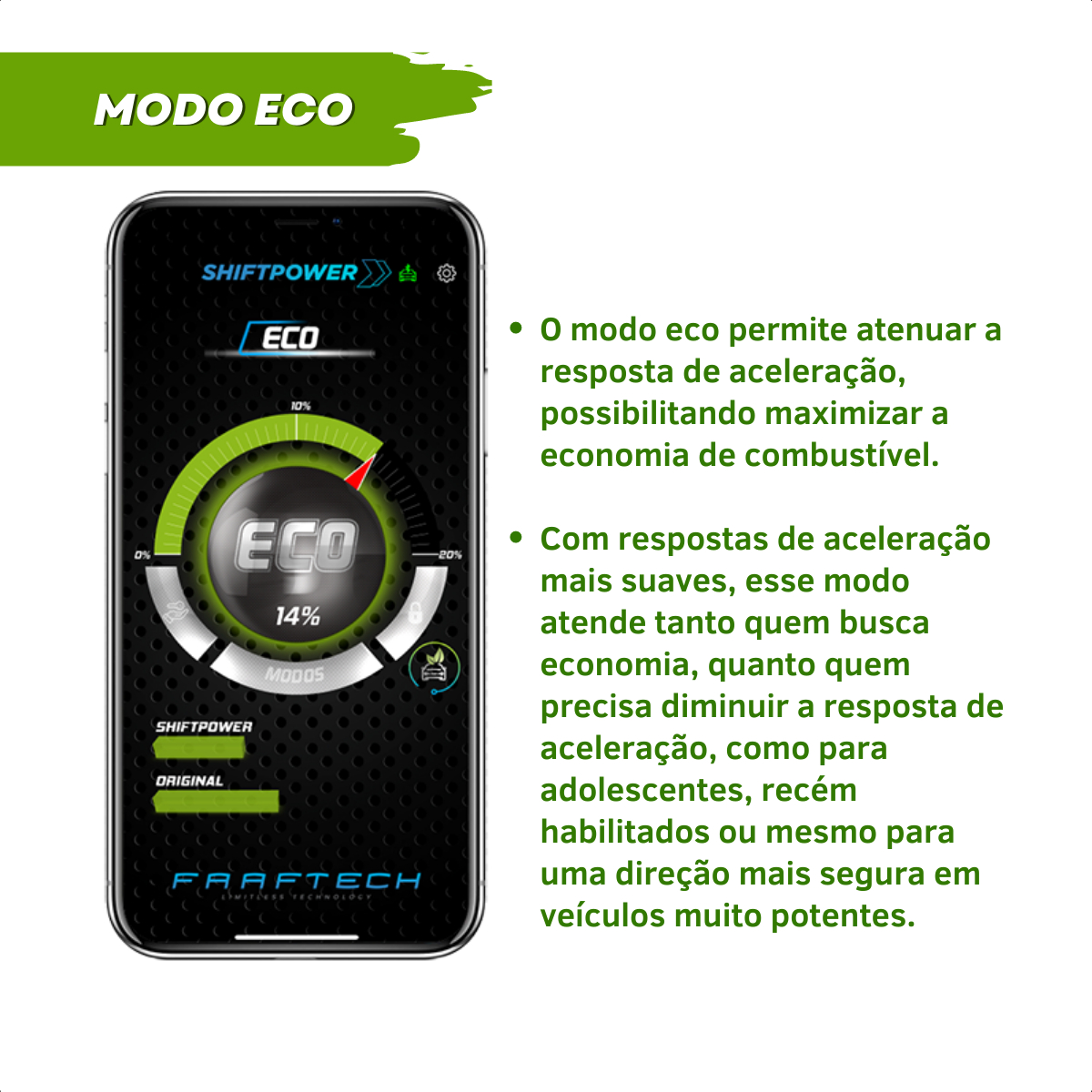 Shift Power Chip Pedal Acelerador Controle por App Plug and play Faaftech FT-SP07+