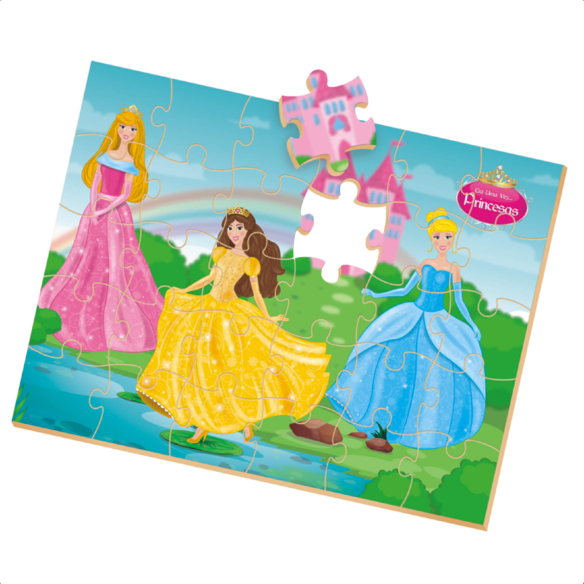 Jogo Quebra-Cabeça Princesas Madeira 30 Peças +4 Anos Infantil Diversão  Nig Brinquedos - 0792