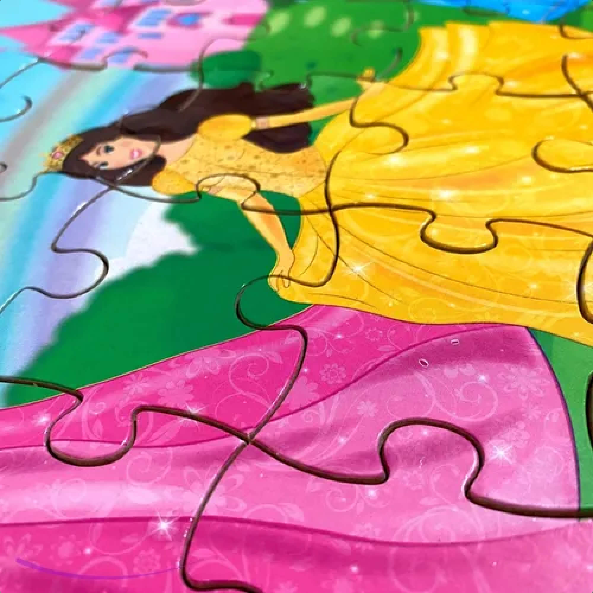 Jogo Quebra-Cabeça Princesas Madeira 30 Peças +4 Anos Infantil Diversão  Nig Brinquedos - 0792