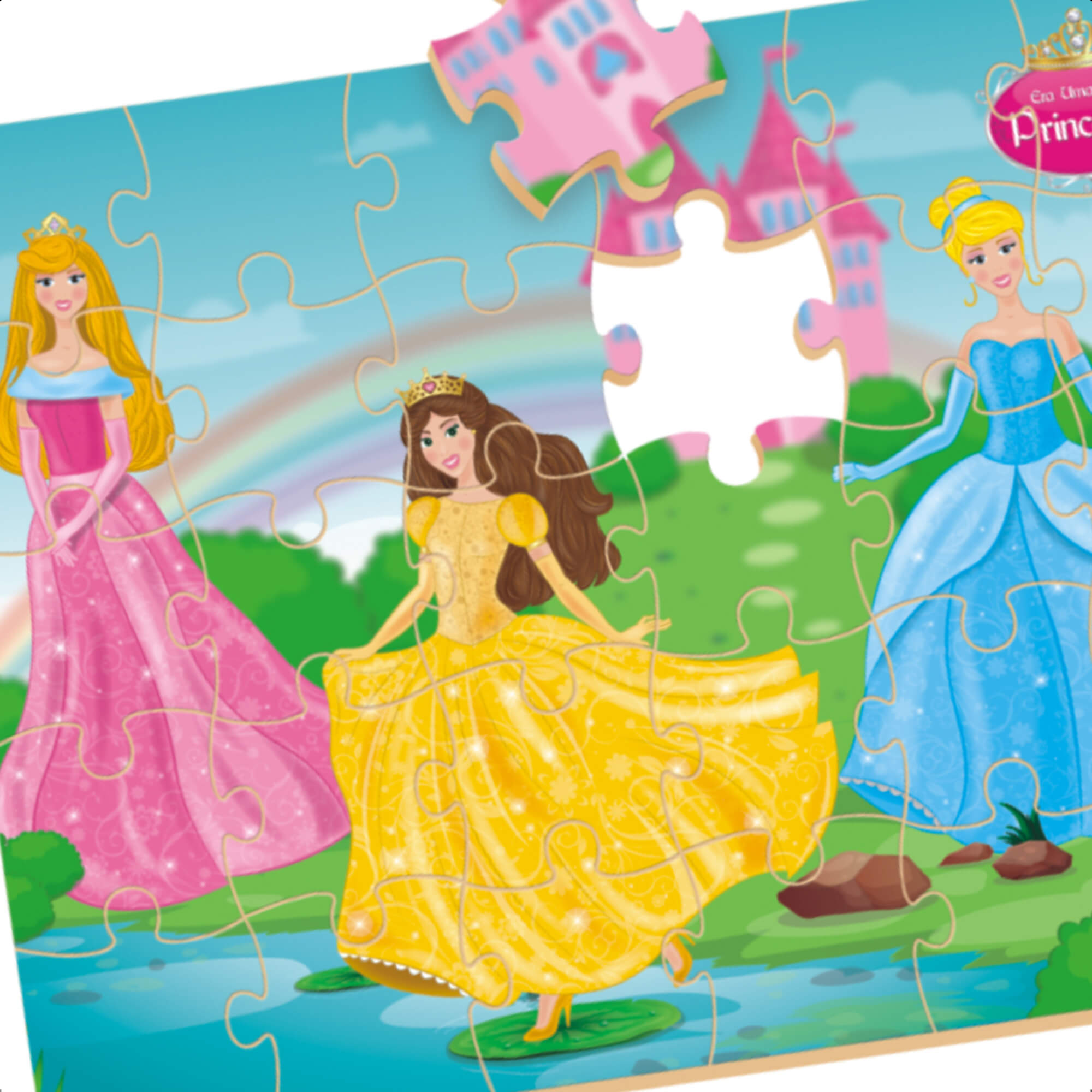 Jogo Quebra-Cabeça Princesas Madeira 30 Peças +4 Anos Infantil Diversão  Nig Brinquedos - 0792