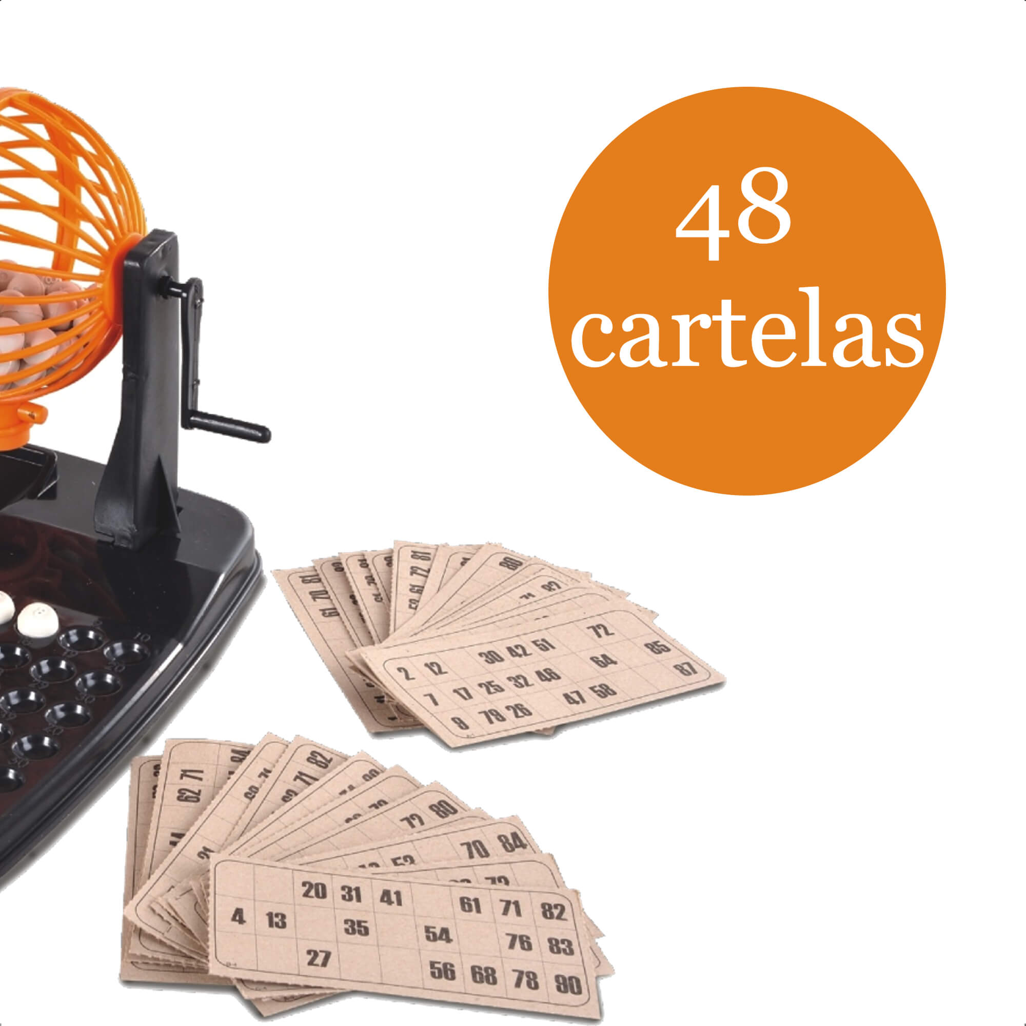Jogo Bingo Infantil 48 Cartelas 90 Bolinhas Com Globo Nig Brinquedos - 1000