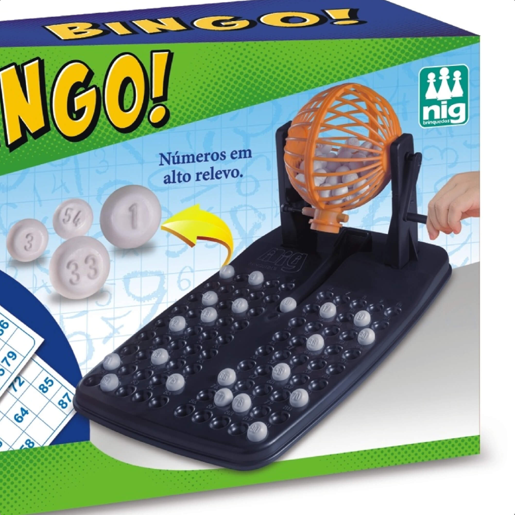 Jogo Bingo Infantil 48 Cartelas 90 Bolinhas Com Globo Nig Brinquedos - 1000