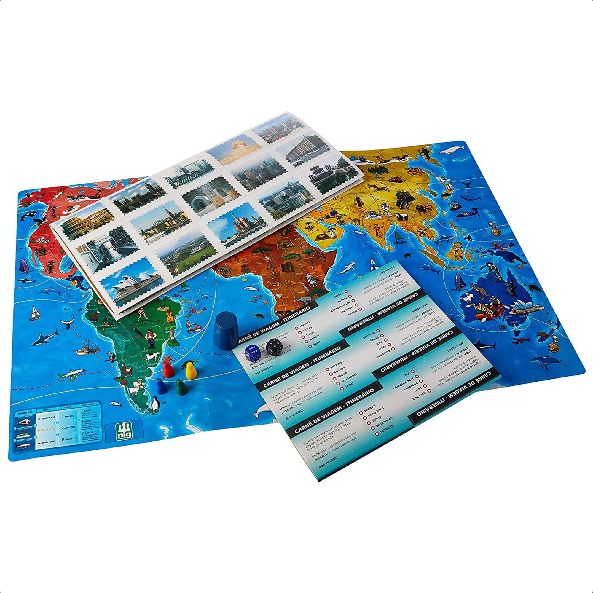 Jogo Boa Viagem Mundo Infantil Geografia Divertida E Estratégia 8+ Anos Nig Brinquedos - 1103