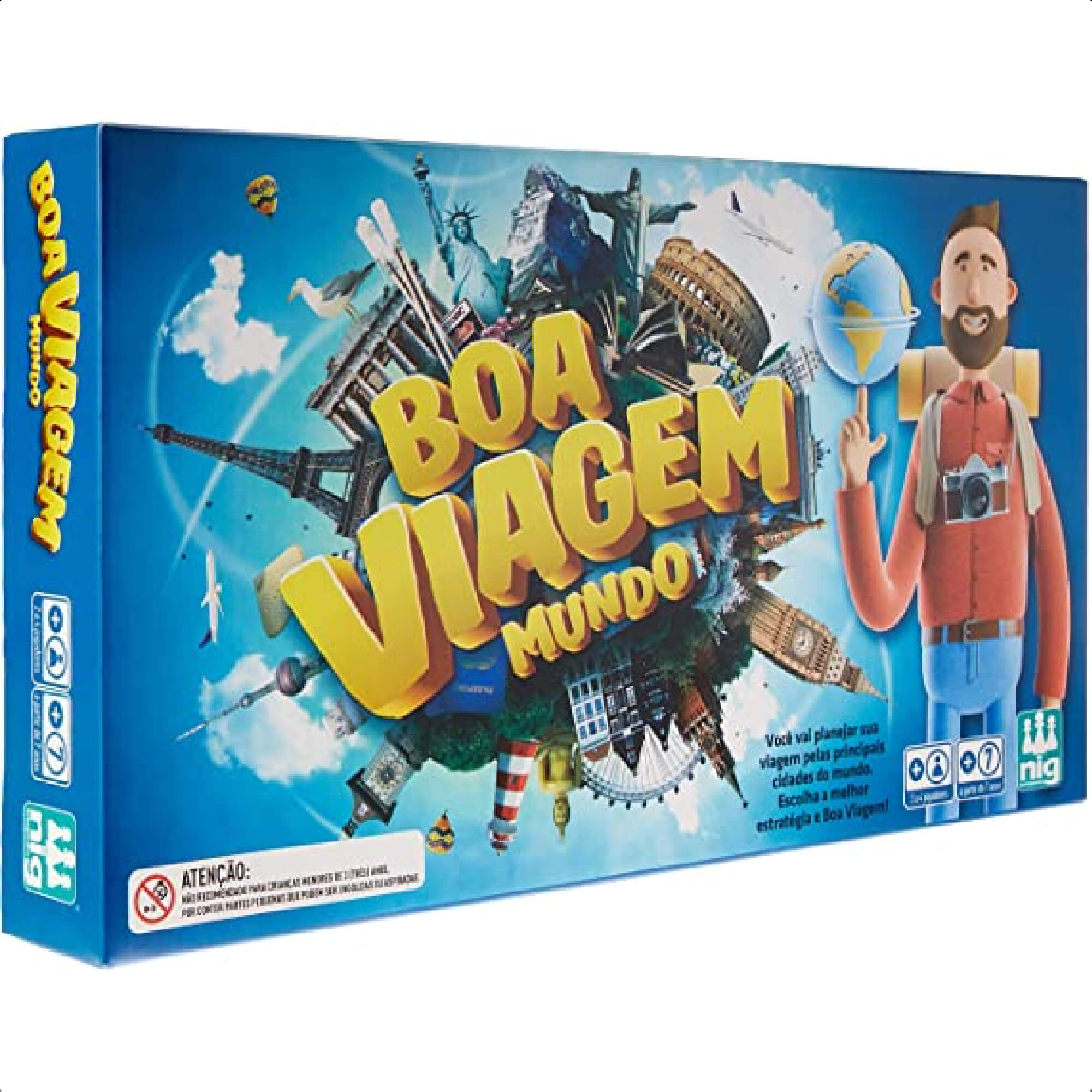 Jogo Boa Viagem Mundo Infantil Geografia Divertida E Estratégia 8+ Anos Nig Brinquedos - 1103