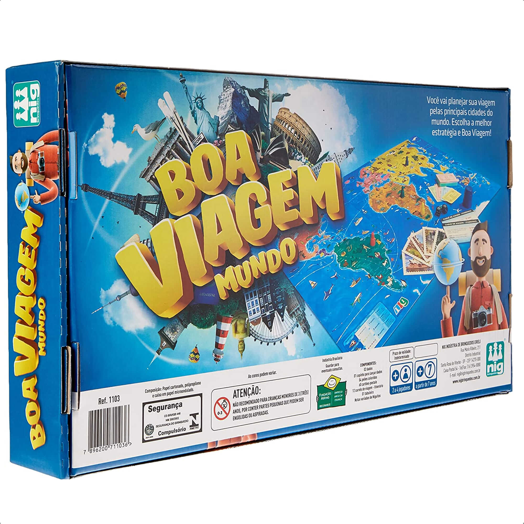Jogo Boa Viagem Mundo Infantil Geografia Divertida E Estratégia 8+ Anos Nig Brinquedos - 1103