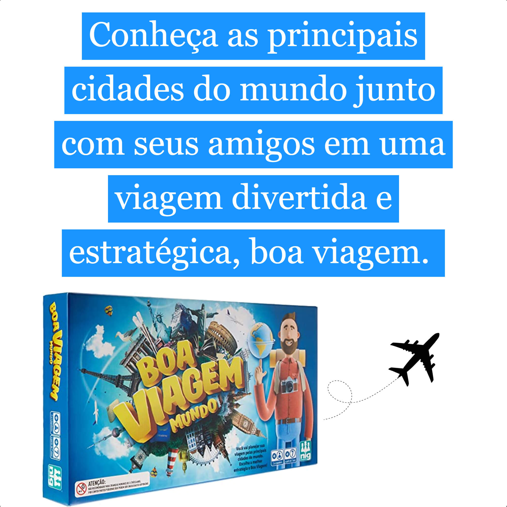 Jogo Boa Viagem Mundo Infantil Geografia Divertida E Estratégia 8+ Anos Nig Brinquedos - 1103