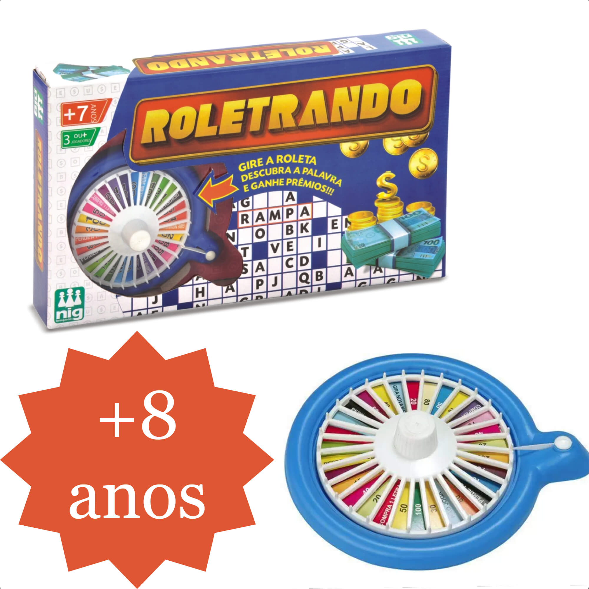 Jogo Roletrando Infantil Raciocínio Estratégia 20 Bases Plásticas +7 Anos Nig - 1620