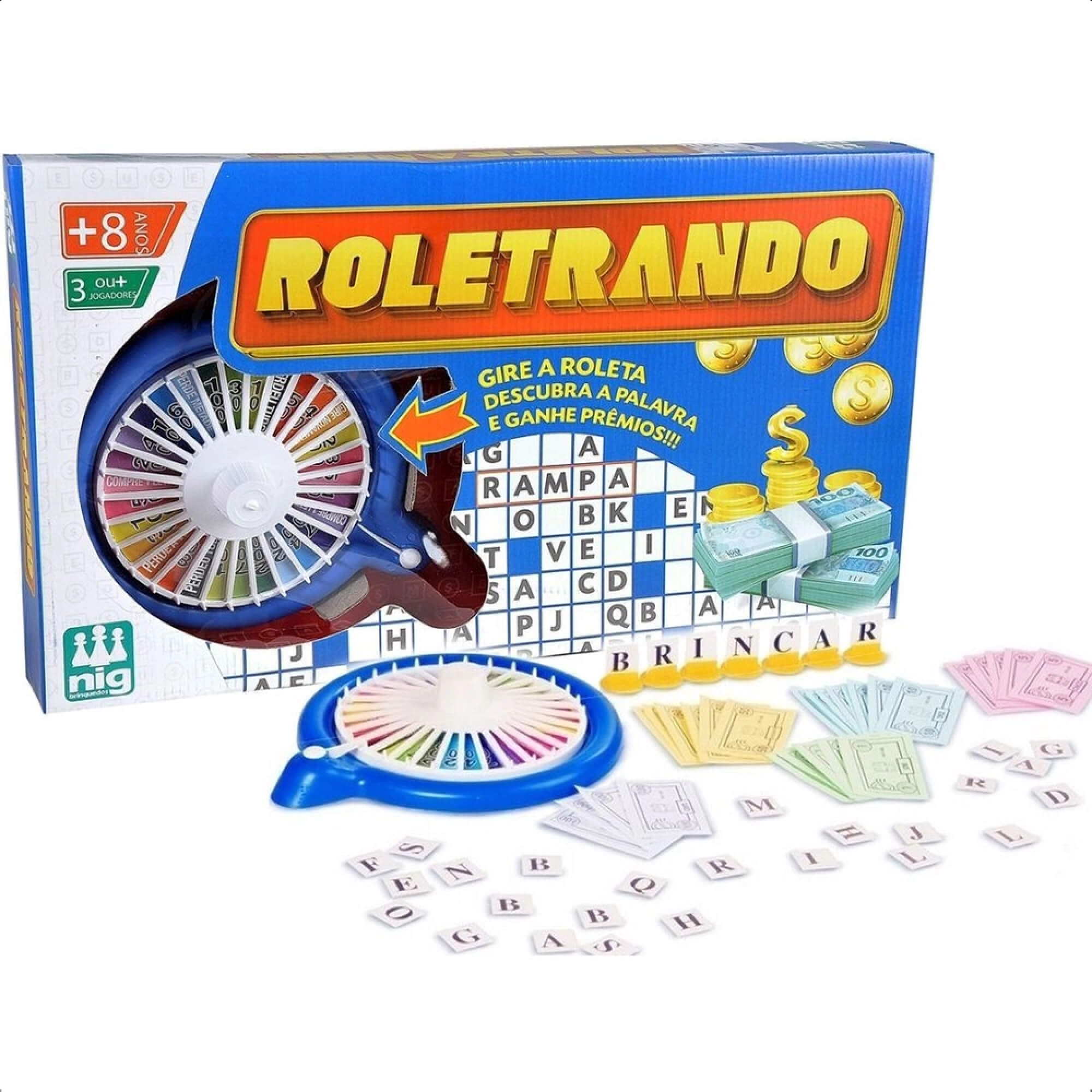 Jogo Roletrando Infantil Raciocínio Estratégia 20 Bases Plásticas +7 Anos Nig - 1620