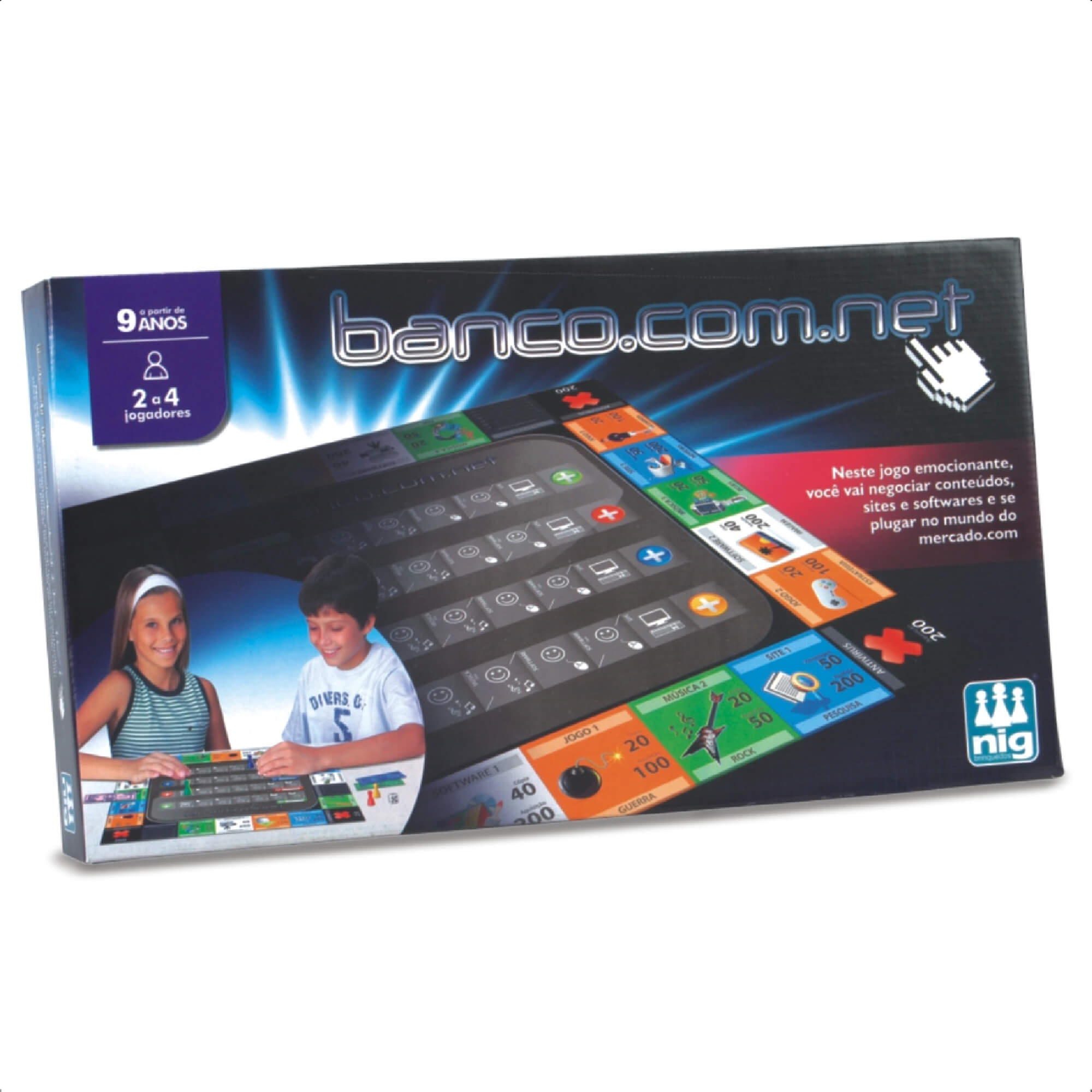 Jogo de Tabuleiro Banco.Com.Net Programação De Sites e Conteúdos +9 Anos Nig Brinquedos - 1122