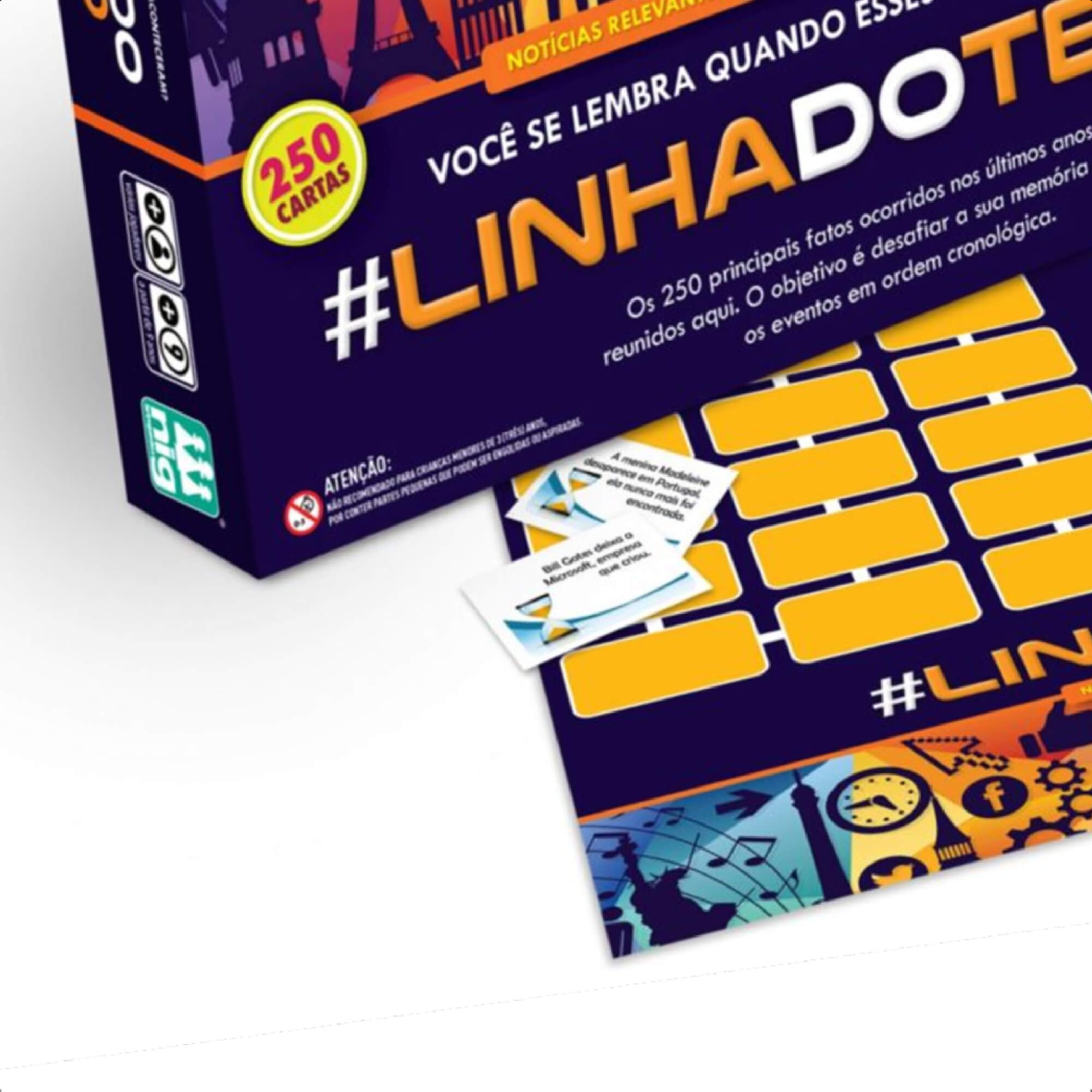 Jogo de Tabuleiro Linha Do Tempo Para Toda A Família 250 Cartas +9 Anos Nig Brinquedos - 1134