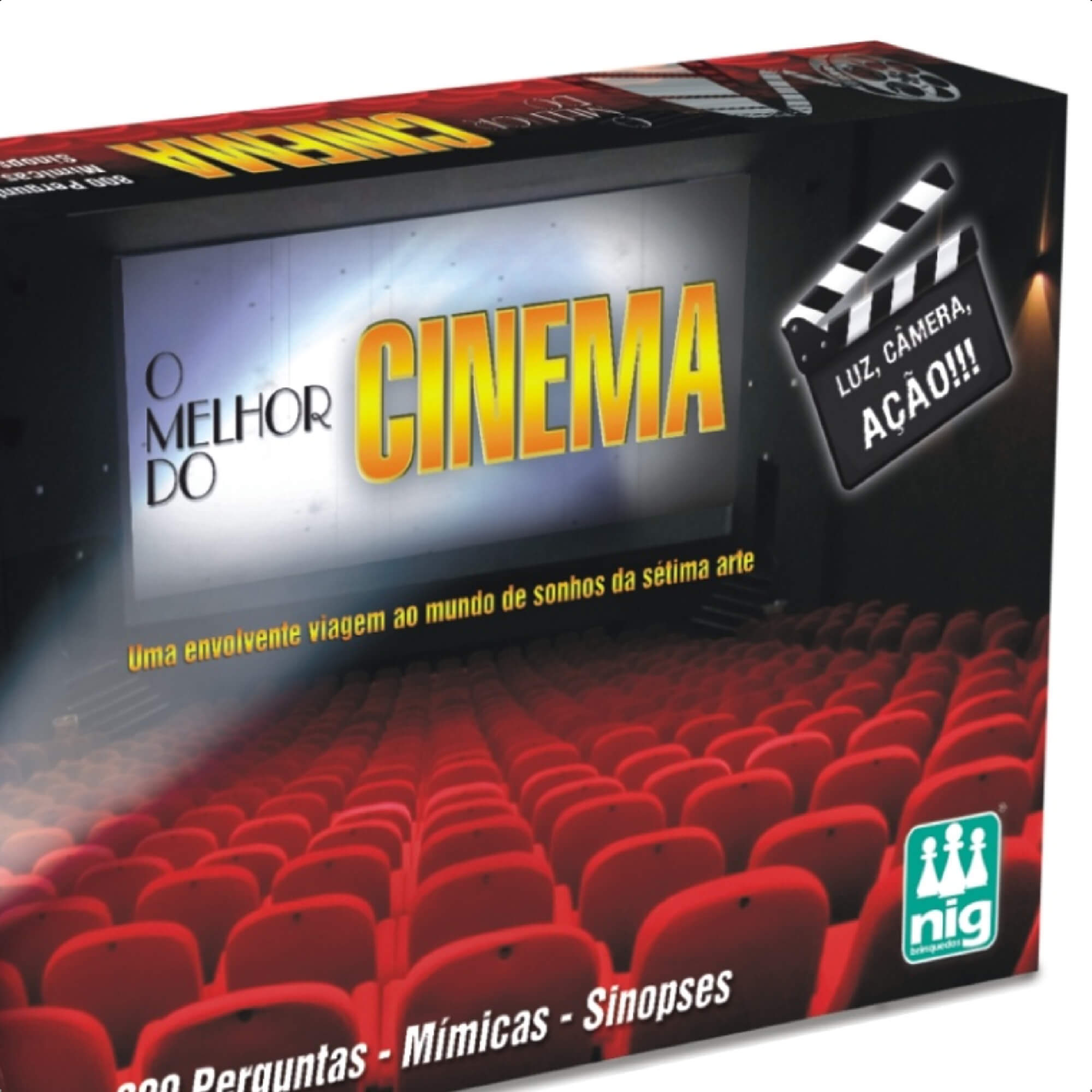 Jogo de Tabuleiro O Melhor Do Cinema 800 Perguntas 50 Sinopses e 50 Mímicas Nig - 1126