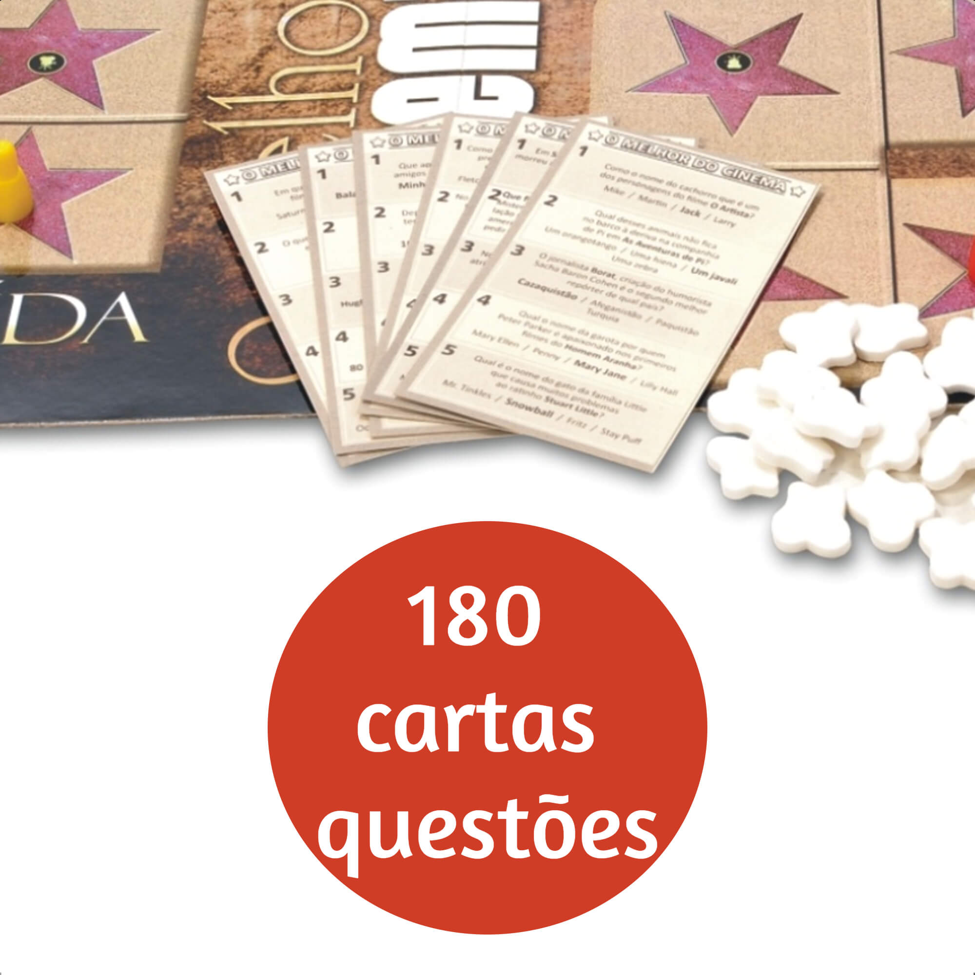 Jogo de Tabuleiro O Melhor Do Cinema 800 Perguntas 50 Sinopses e 50 Mímicas Nig - 1126