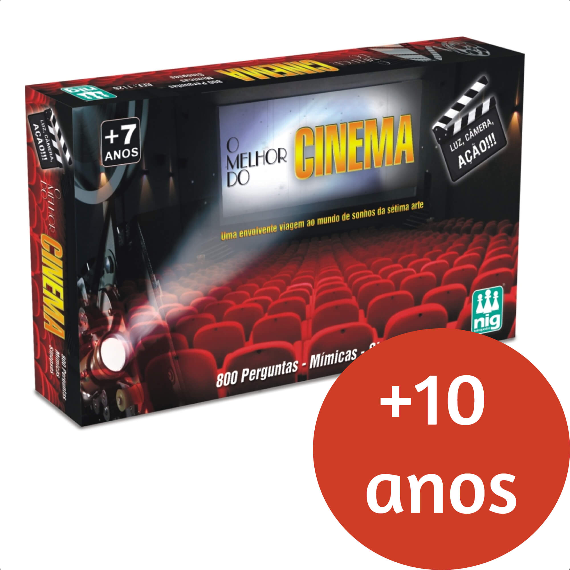 Jogo de Tabuleiro O Melhor Do Cinema 800 Perguntas 50 Sinopses e 50 Mímicas Nig - 1126