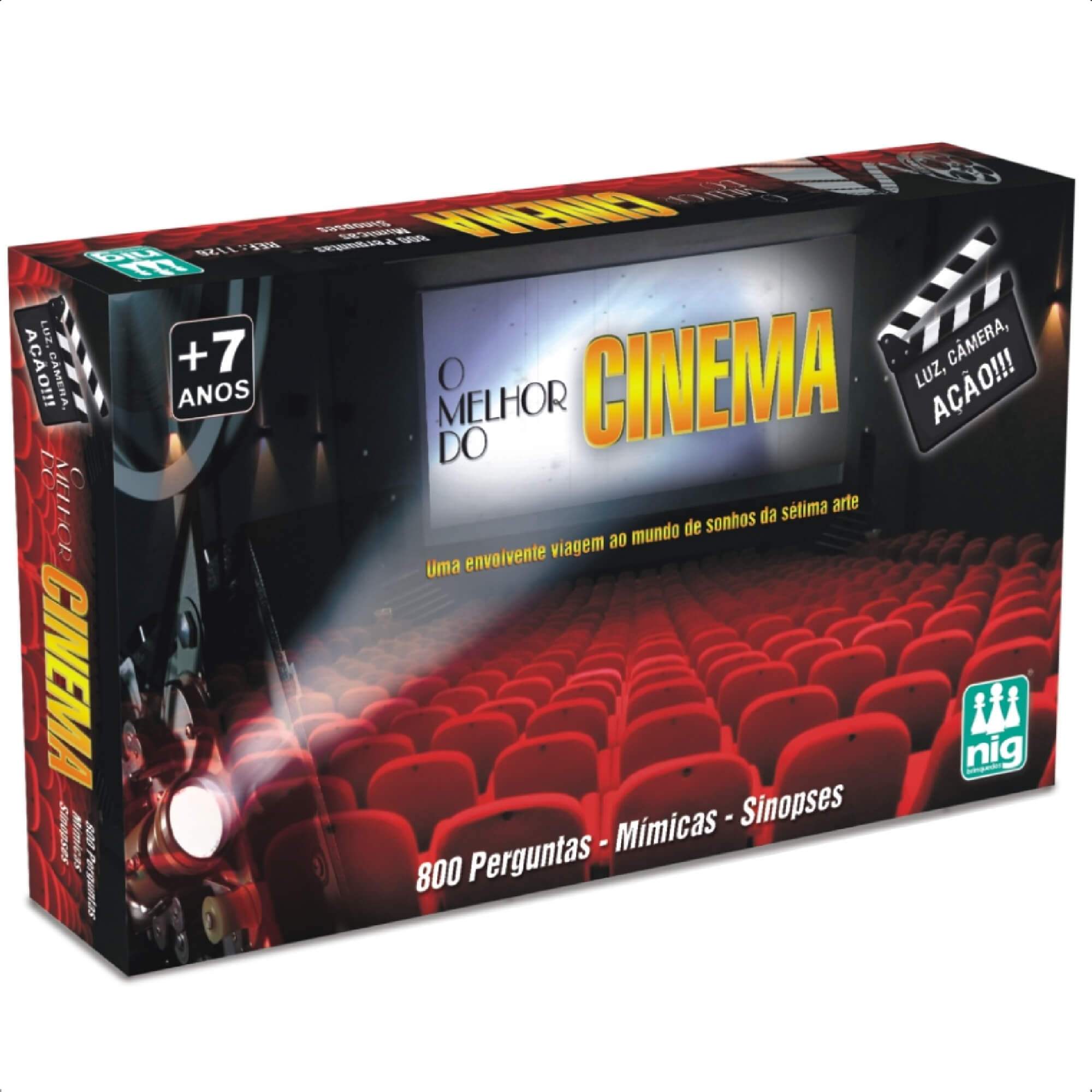 Jogo de Tabuleiro O Melhor Do Cinema 800 Perguntas 50 Sinopses e 50 Mímicas Nig - 1126