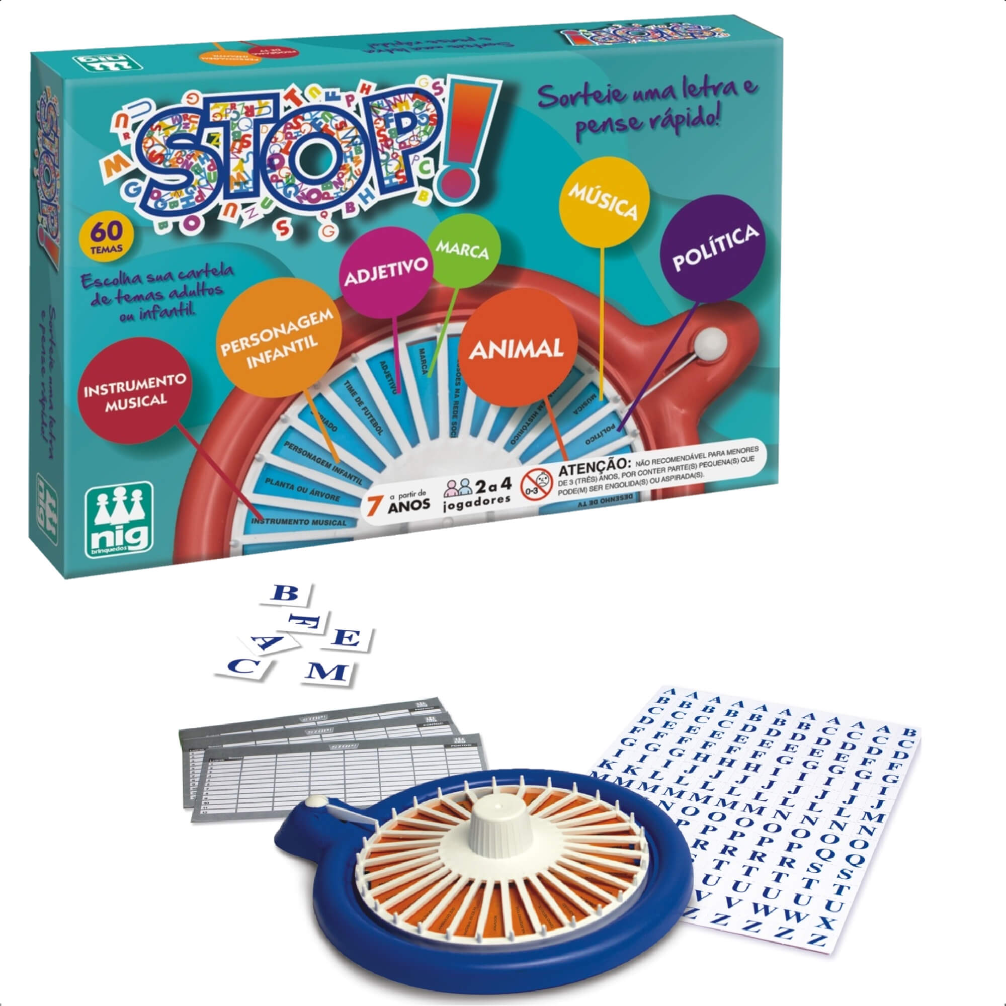 Jogo Stop Infantil Comunicação Imaginação Raciocínio +7 Anos Nig Brinquedos-0162