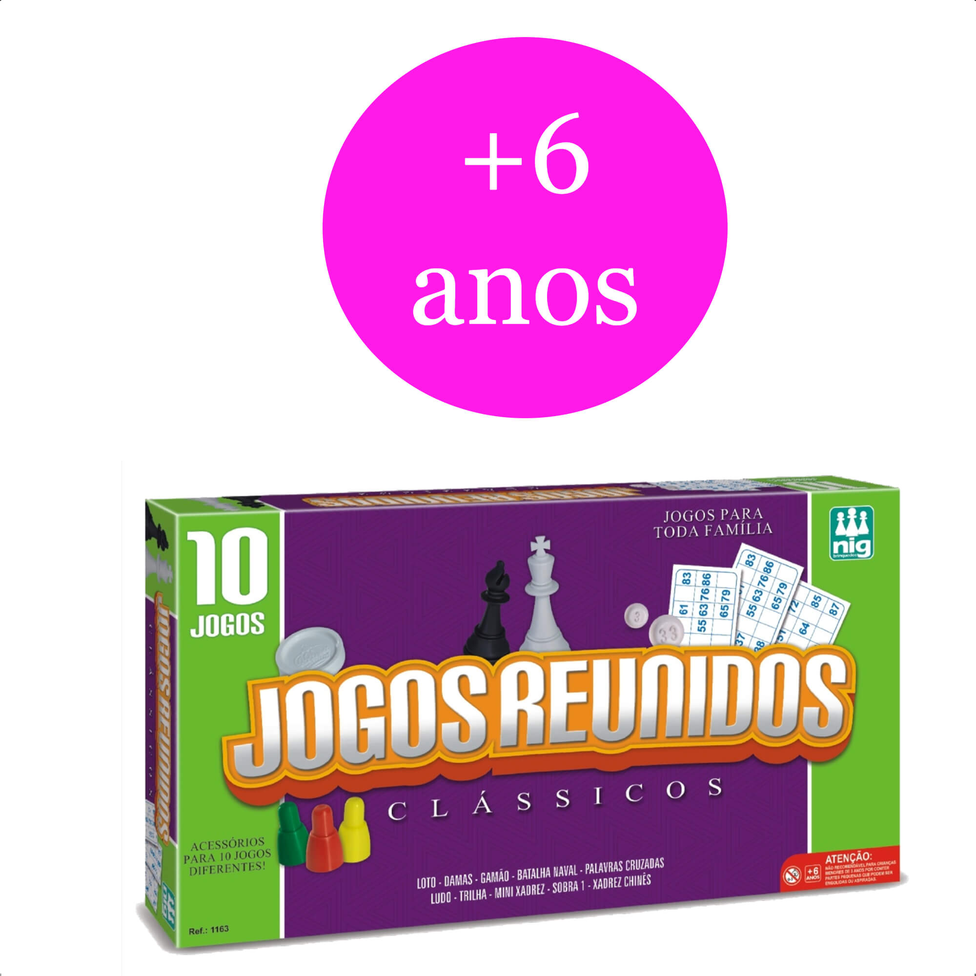 Jogos Clássicos Reunidos Xadrez Damas Ludo Batalha Naval Palavras Cruzadas Tabuleiro Nig - 1163