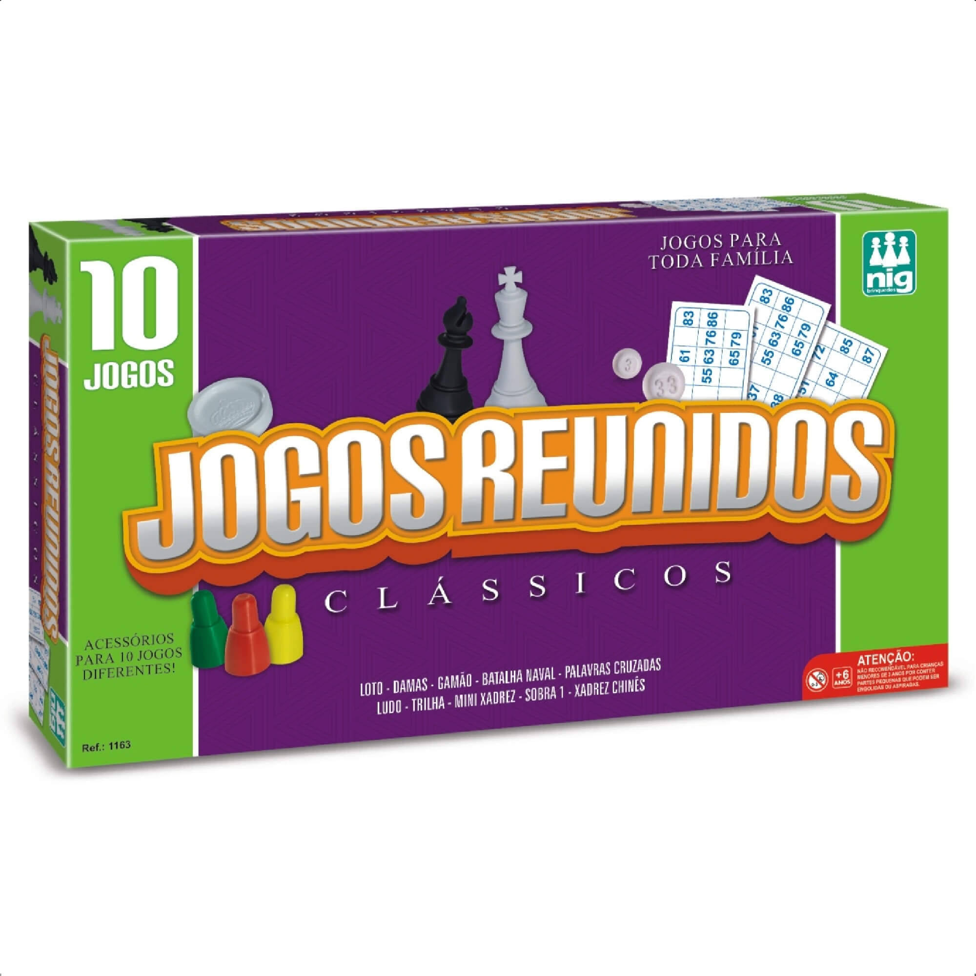 Jogos Clássicos Reunidos Xadrez Damas Ludo Batalha Naval Palavras Cruzadas Tabuleiro Nig - 1163