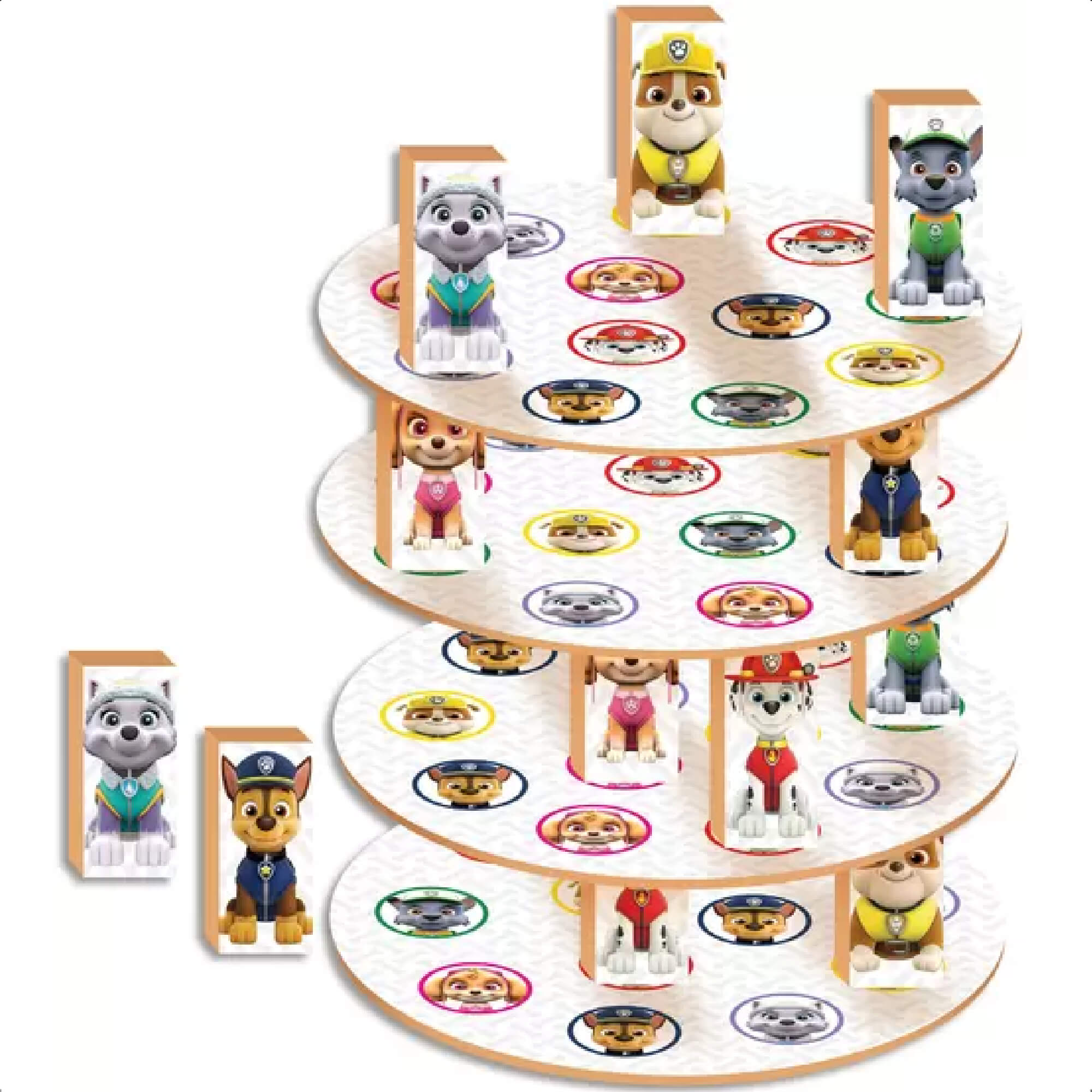 Brinquedo Madeira Jogo Equilibra Filhotes Patrulha Canina Infantil +4 Anos Nig 0684