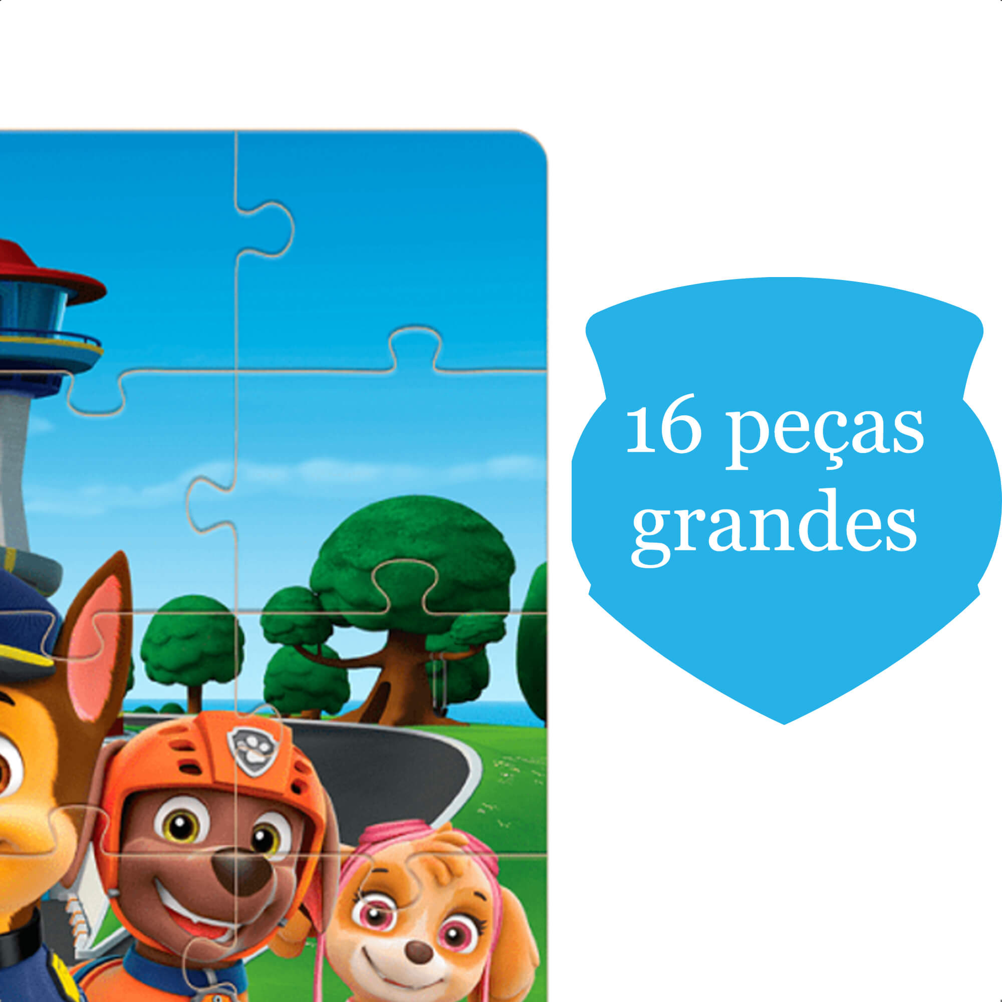 Brinquedo Quebra Cabeça em Madeira Patrulha Canina Infantil Peças Grandes Nig Brinquedos - 0687