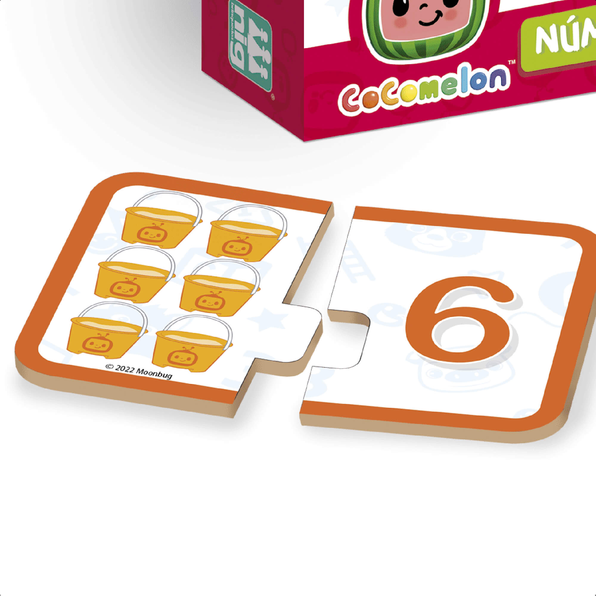Jogo Números 1 Ao 10 de Madeira Cocomelon 20 Peças Grandes Educativo Nig Brinquedos - 0511