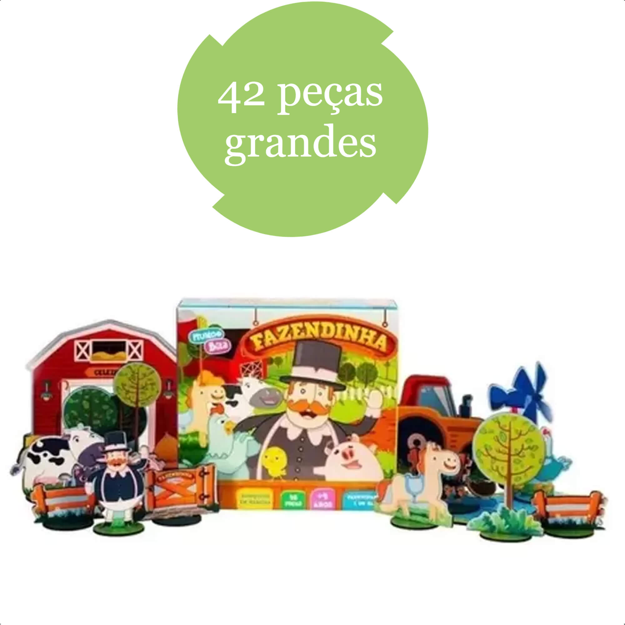 Brinquedo Fazendinha Mundo Bita Infantil 42 Peças Cenário Faz de Conta +2 anos Imaginação Nig Brinquedos - 0693