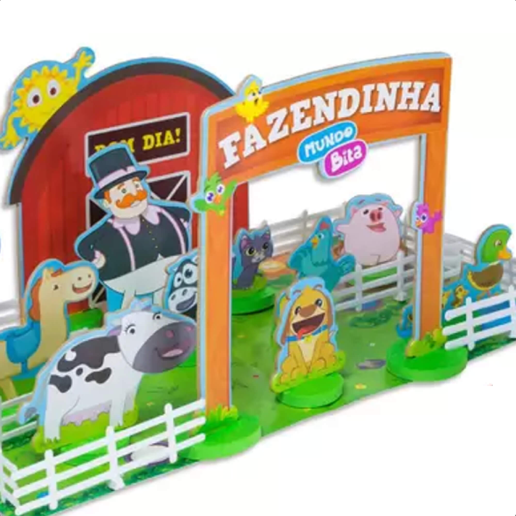 Brinquedo Fazendinha Mundo Bita Infantil 42 Peças Cenário Faz de Conta +2 anos Imaginação Nig Brinquedos - 0693