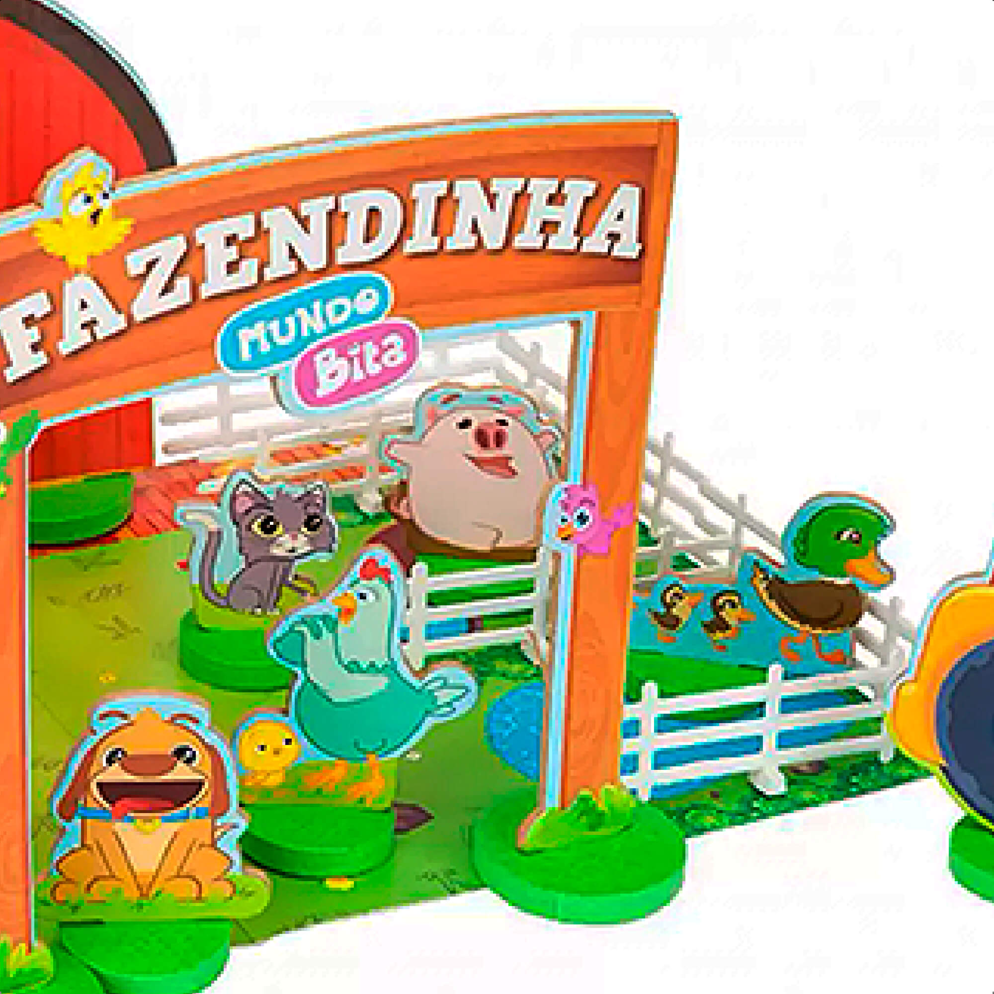 Brinquedo Fazendinha Mundo Bita Infantil 42 Peças Cenário Faz de Conta +2 anos Imaginação Nig Brinquedos - 0693