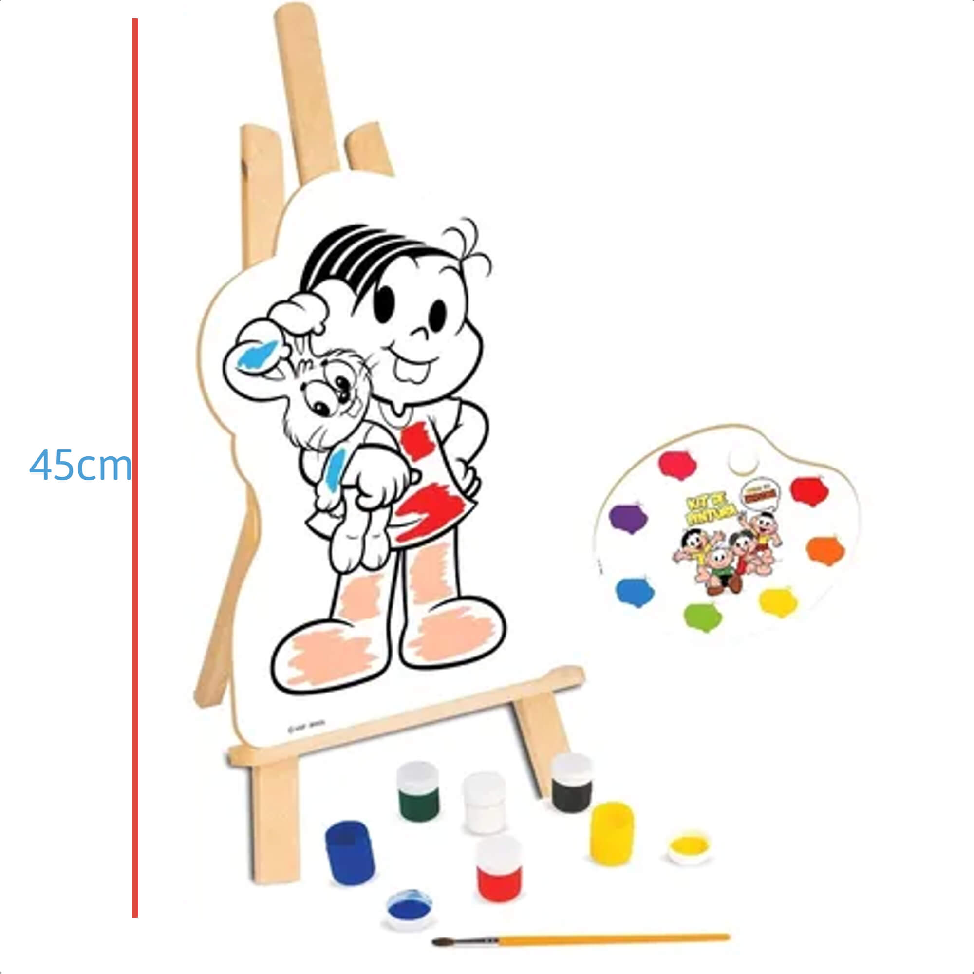 Kit Pintura Infantil Turma Da Mônica Madeira Criatividade Coordenação Motora Nig Brinquedos 0766
