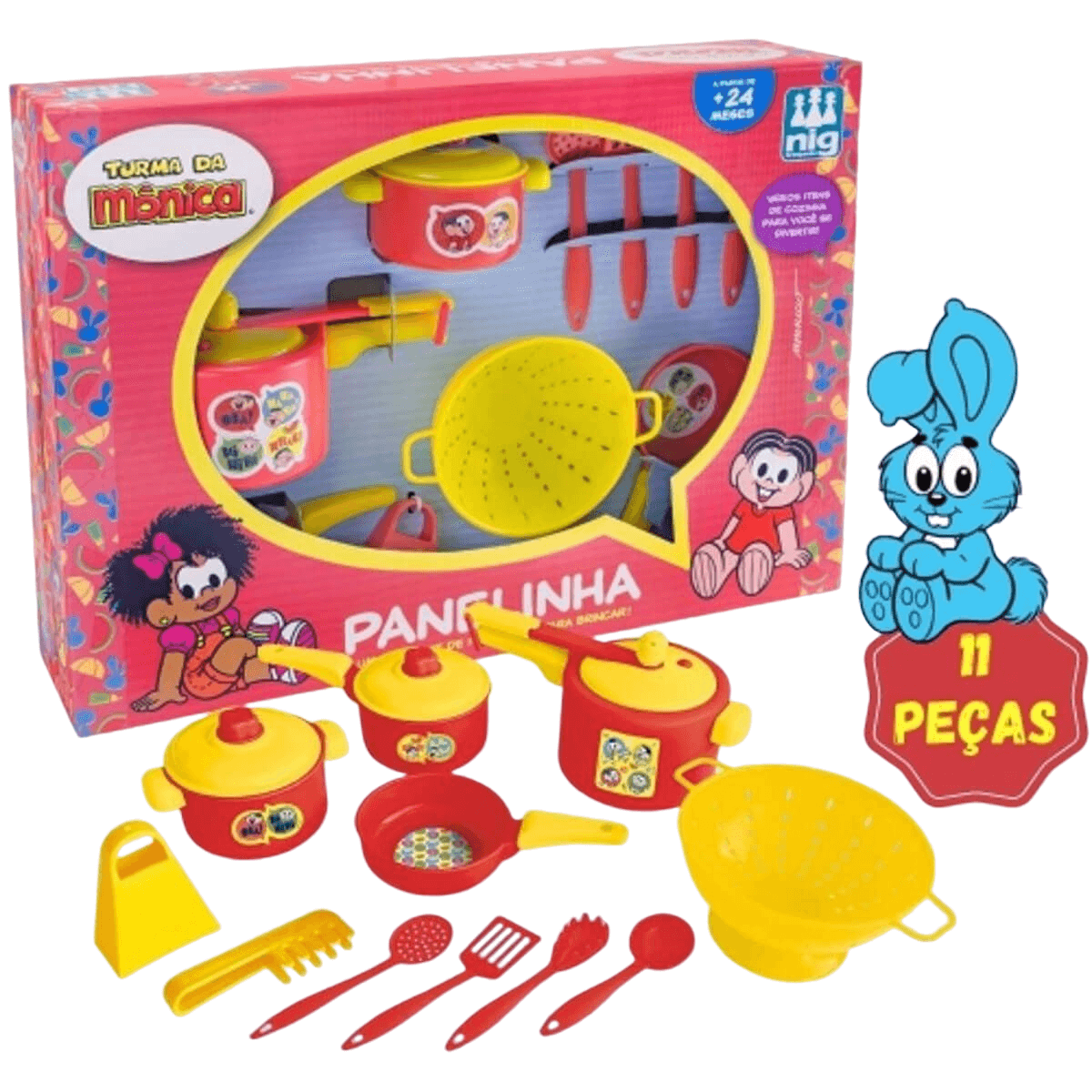 Brinquedo Jogo Panelinhas Infantil Turma da Mônica Faz de Conta +2 anos Nig Brinquedos - 0755