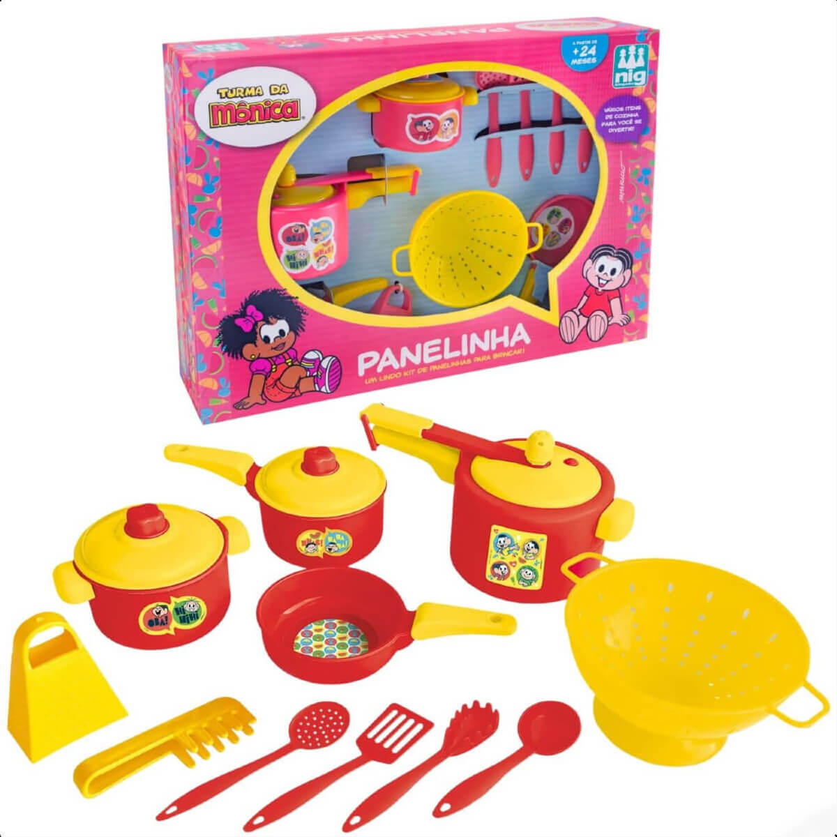Brinquedo Jogo Panelinhas Infantil Turma da Mônica Faz de Conta +2 anos Nig Brinquedos - 0755