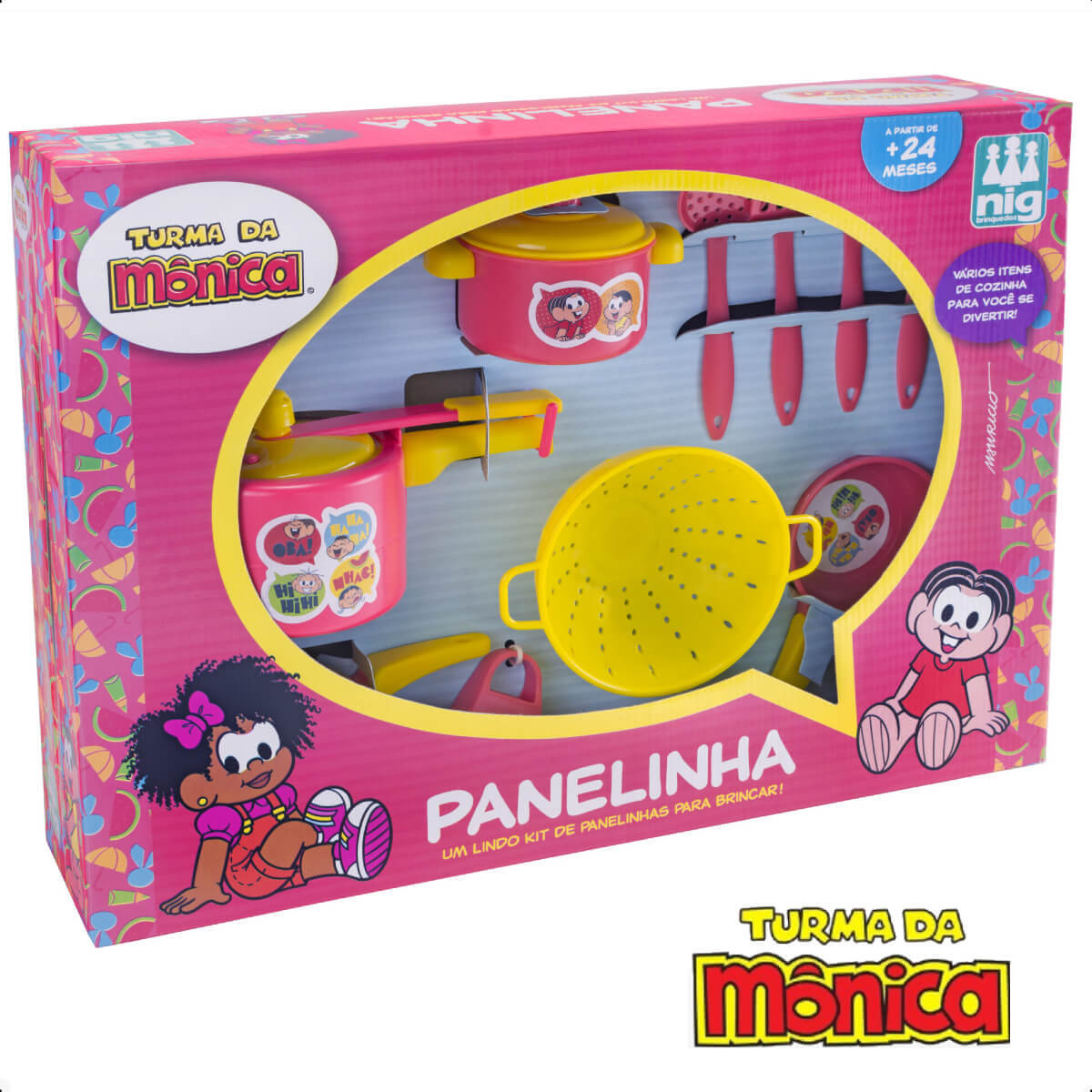Brinquedo Jogo Panelinhas Infantil Turma da Mônica Faz de Conta +2 anos Nig Brinquedos - 0755