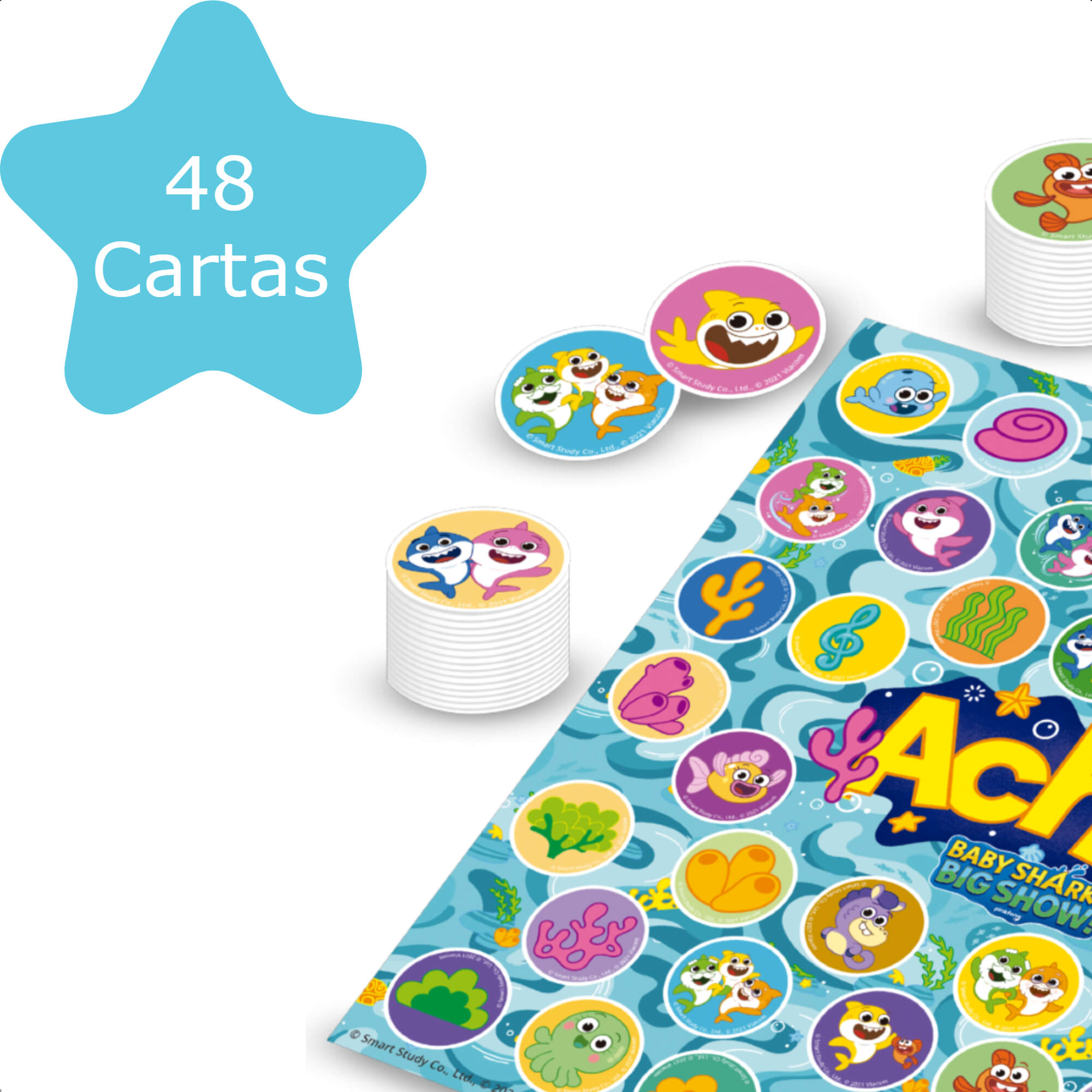Jogo de Tabuleiro Achei! Baby Shark Infantil Tabuleiro Cartas +3 Anos Nig Brinquedos - 0745